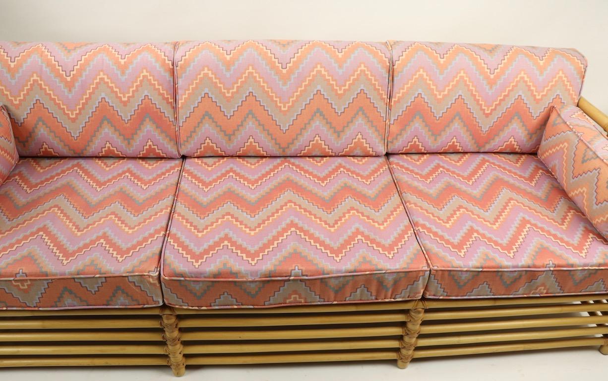 Upholstery Bamboo Box Sofa by Henry Olko for Willow and Reed