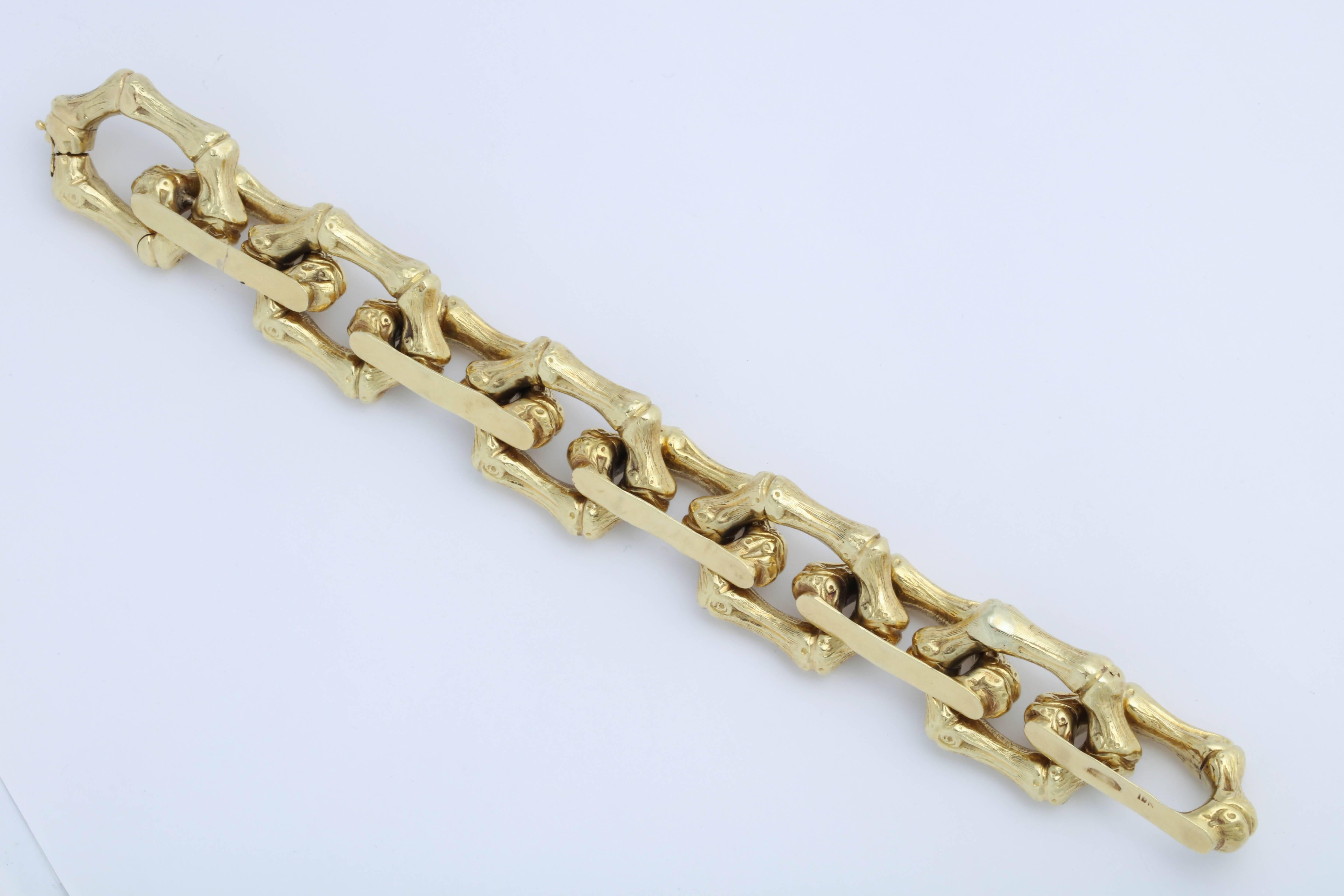 Bamboo Bracelet, Engraved and Polished In Excellent Condition In New York, NY