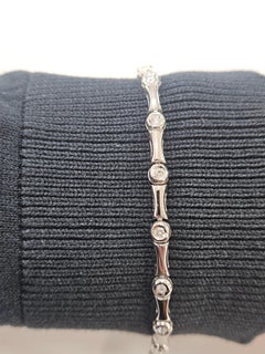 Bamboo Bracelet Natural Diamond Cwt 0.75 White Gold 18 Karat