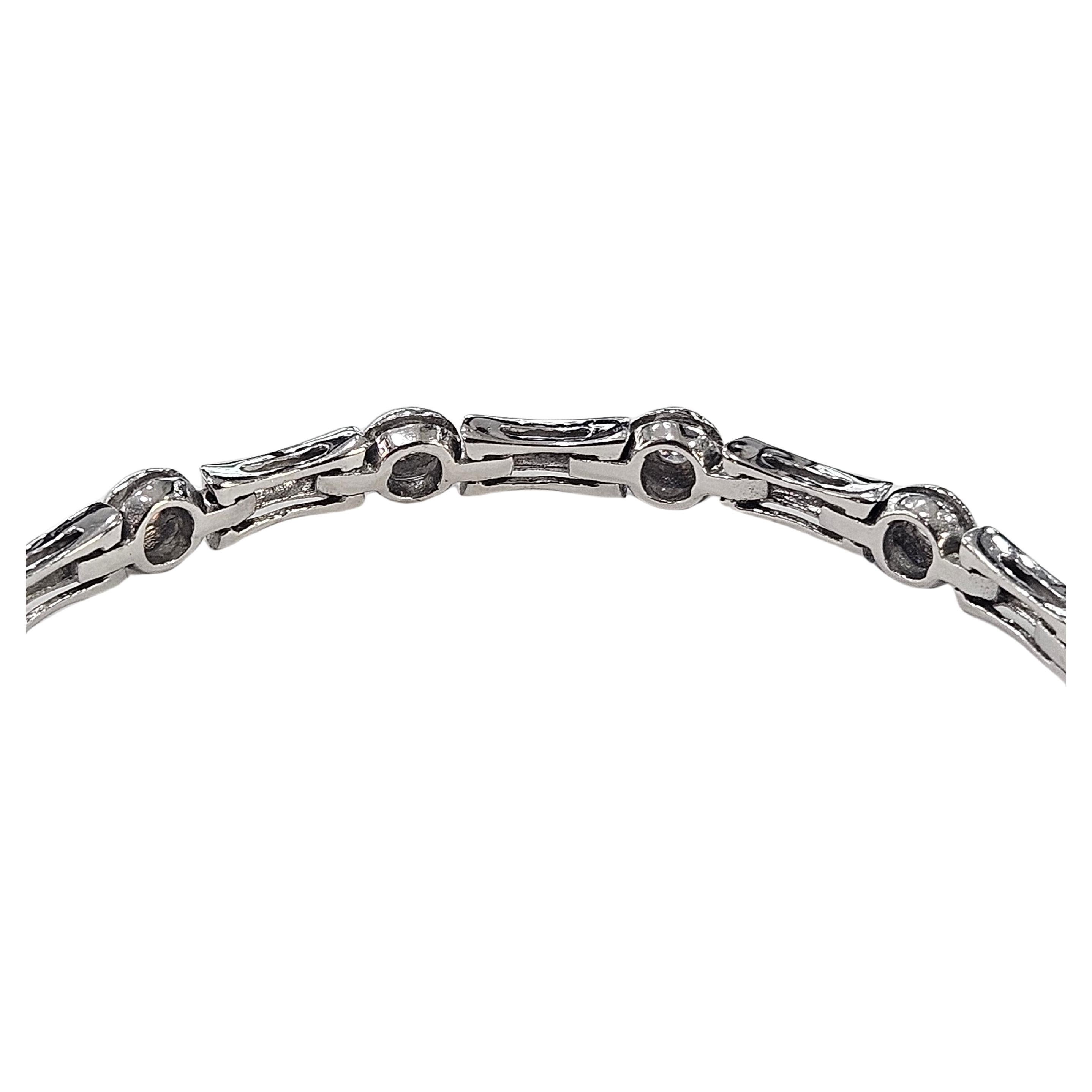 Bracciale Bamboo Diamante Naturale Cwt 0.75 Oro Bianco 18 Karati In condizioni Nuovo in vendita a MADRID, ES