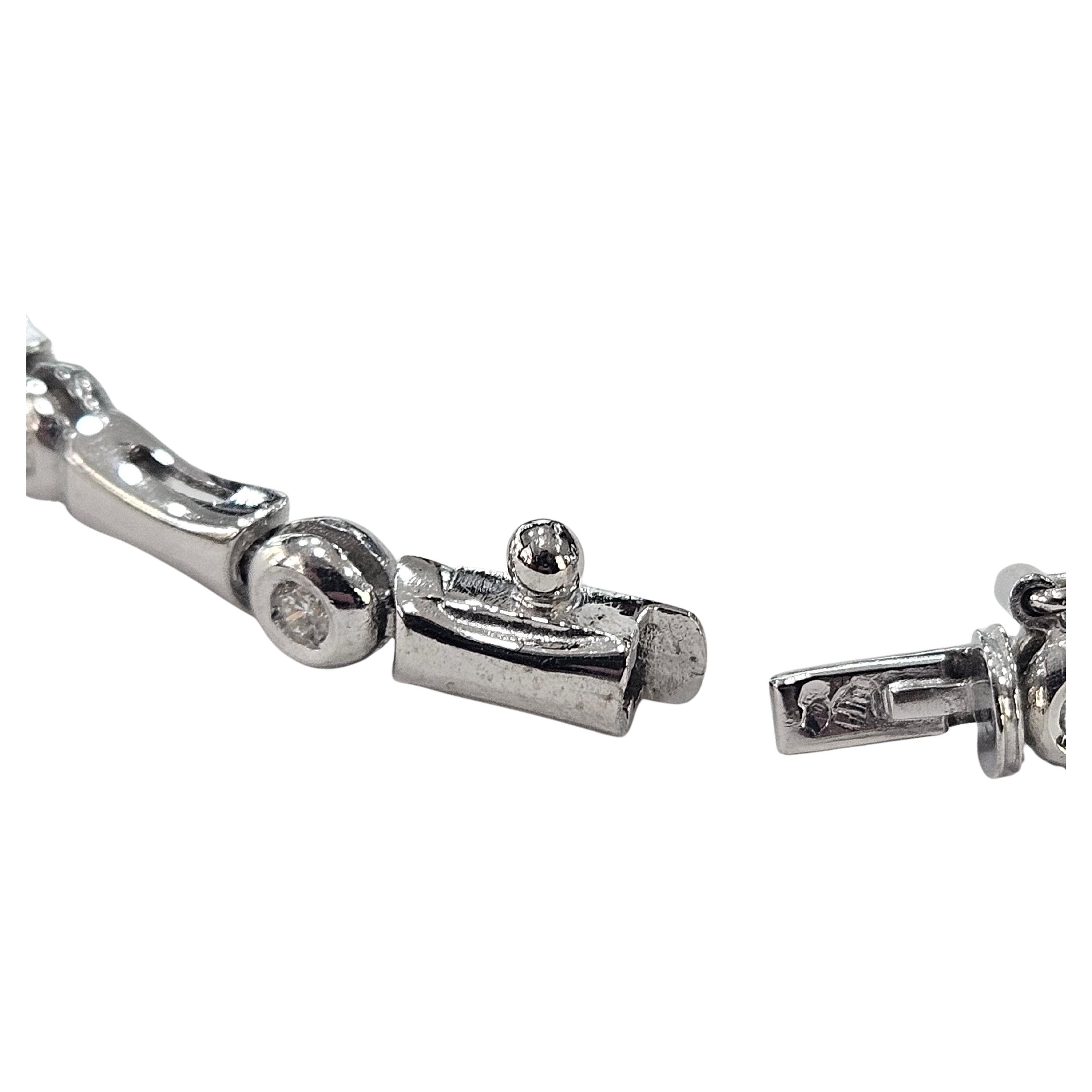 Bracciale Bamboo Diamante Naturale Cwt 0.75 Oro Bianco 18 Karati in vendita 1
