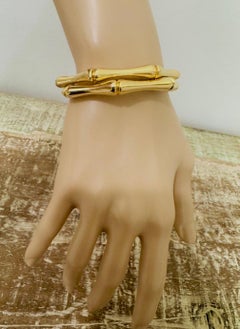 Bamboo Bracelet Yellow Gold Set of Two
