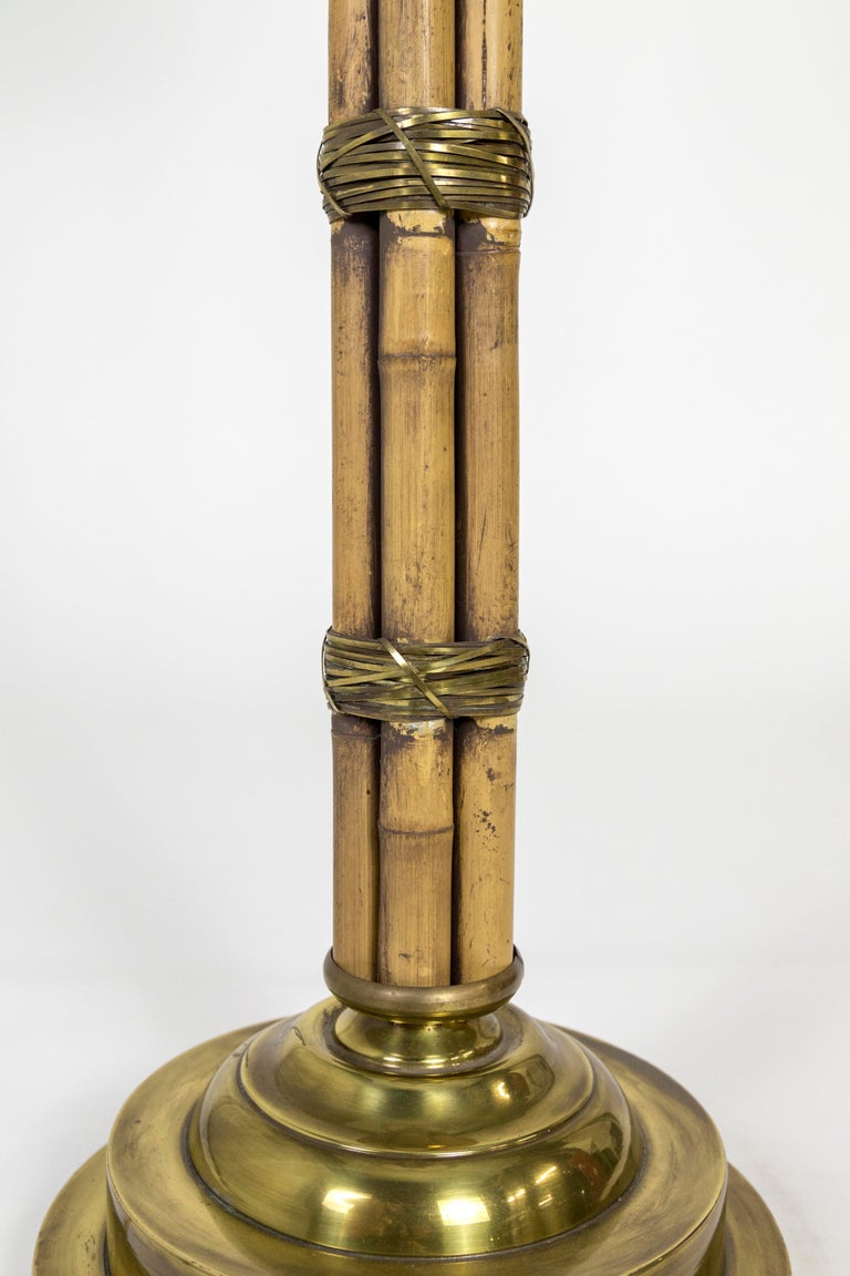 Bamboo and Brass Palm Beach Floor Lamp at 1stDibs