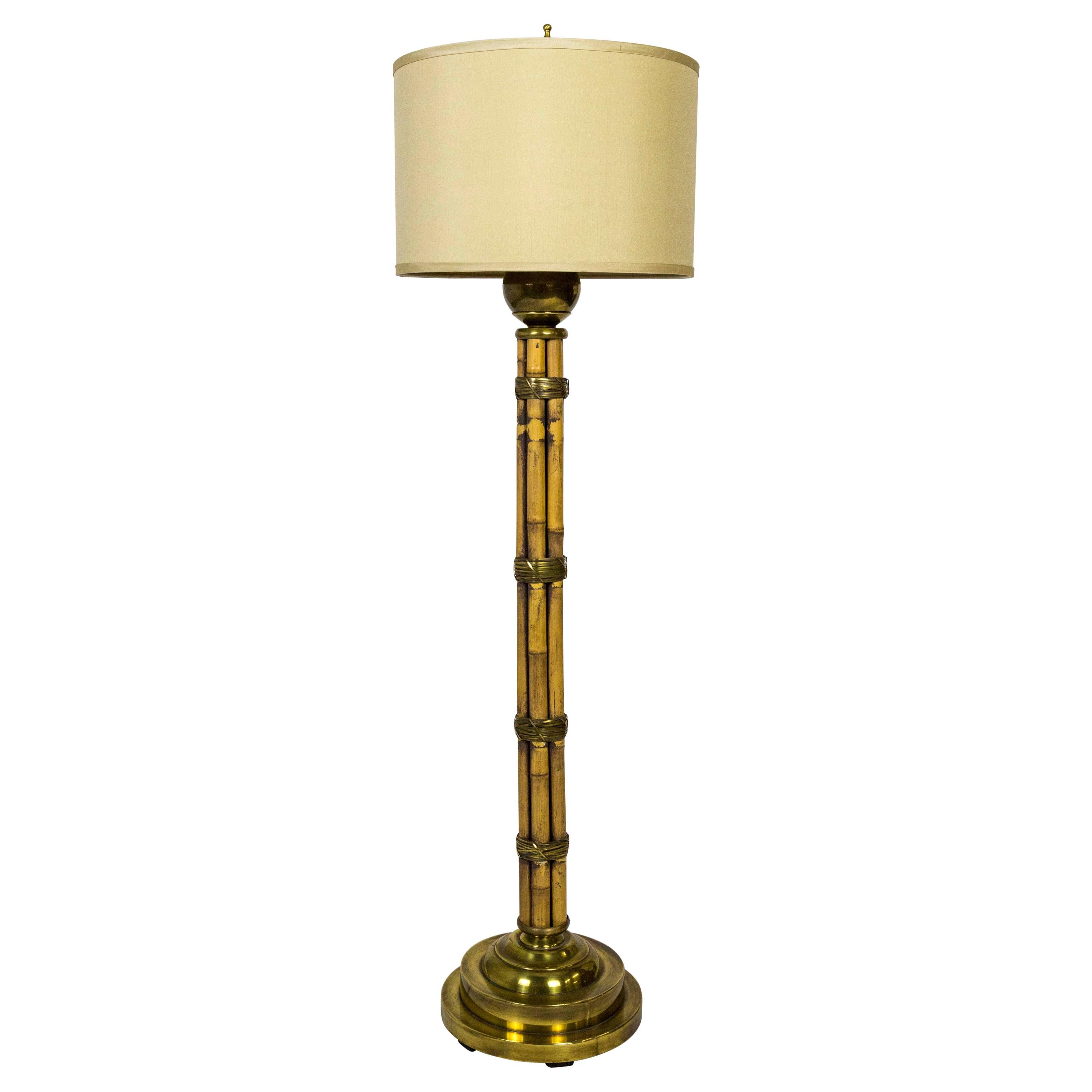 Bamboo and Brass Palm Beach Floor Lamp at 1stDibs | brass bamboo floor lamp,  bamboo tripod lamp