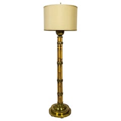 Bamboo and Brass Palm Beach Floor Lamp