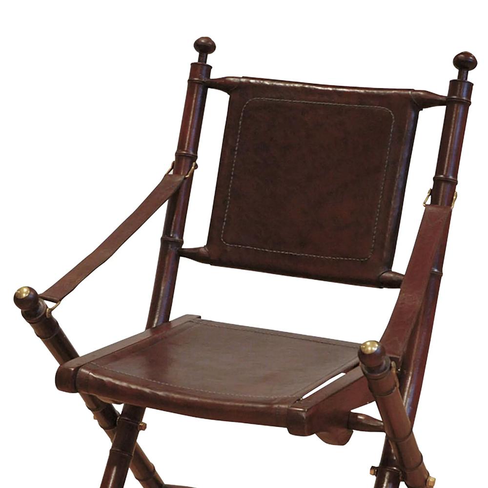 Hand-Crafted Bamboo Brown Folding Chair