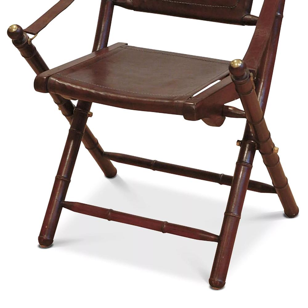 Bamboo Brown Folding Chair In New Condition In Paris, FR