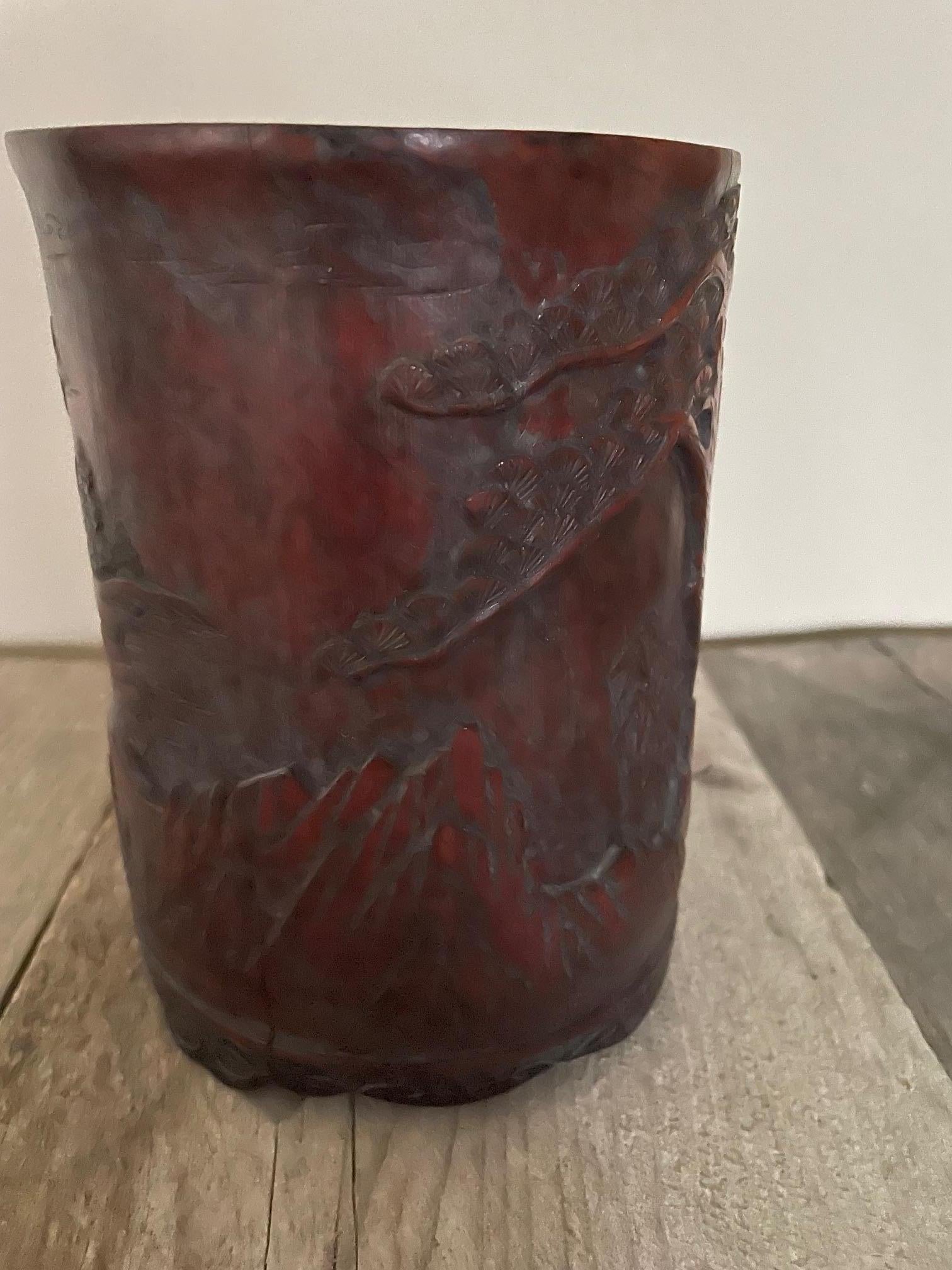 Napoleone III Vaso per spazzole in bambù in vendita