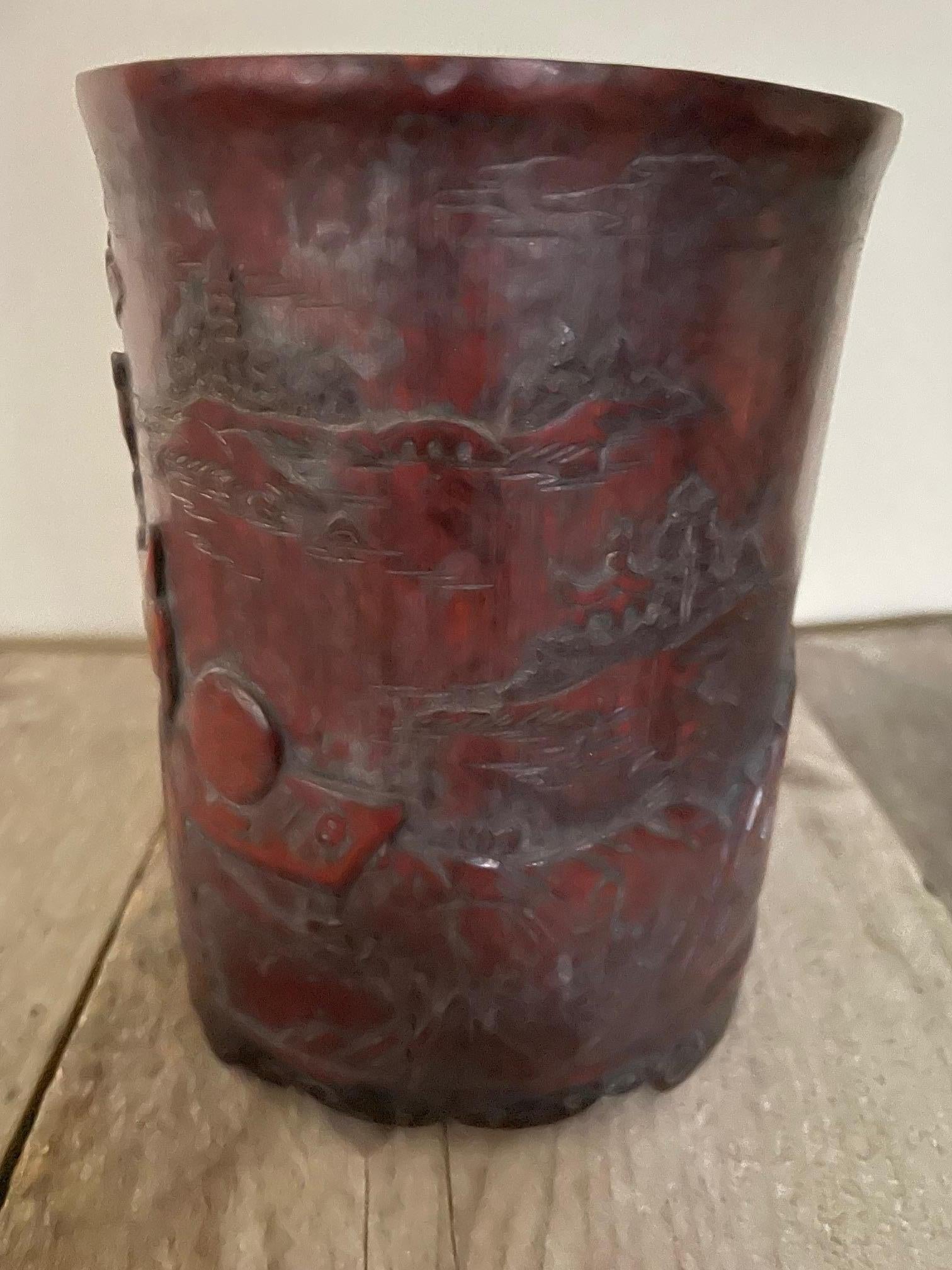 Asiatico Vaso per spazzole in bambù in vendita