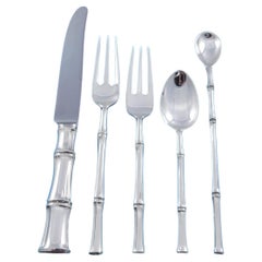 Bamboo de Tiffany & Co. Service de table en argent sterling pour 8 personnes 43 pièces