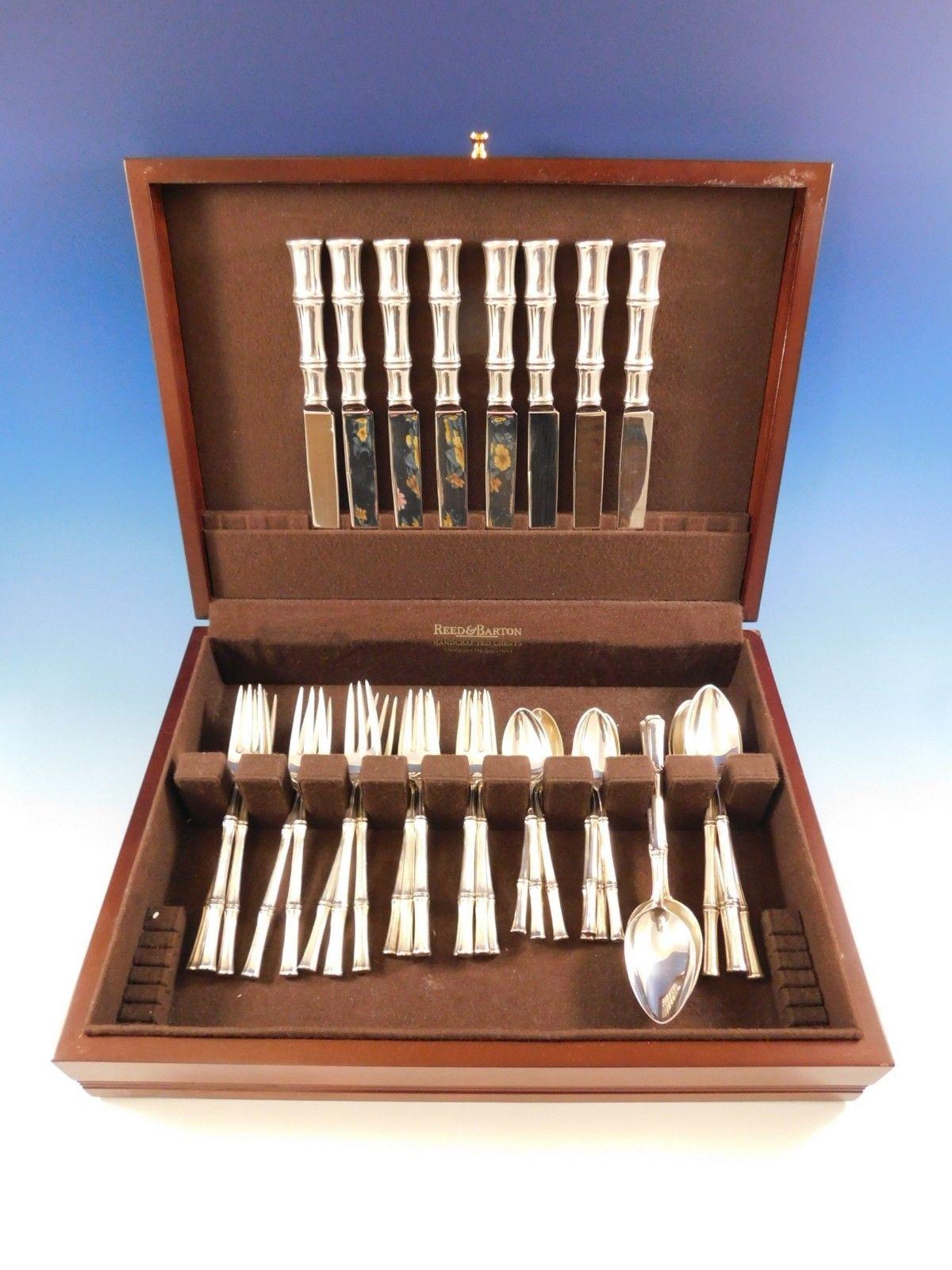 Bamboo by Tiffany & Co. sterling silver flatware set, 40 pieces. This set includes:

8 dinner knives, 9 3/8