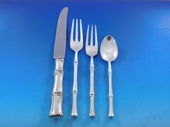 Bamboo by Tiffany Sterling Silver Flatware Set for 12 Service 74 pcs Dinner