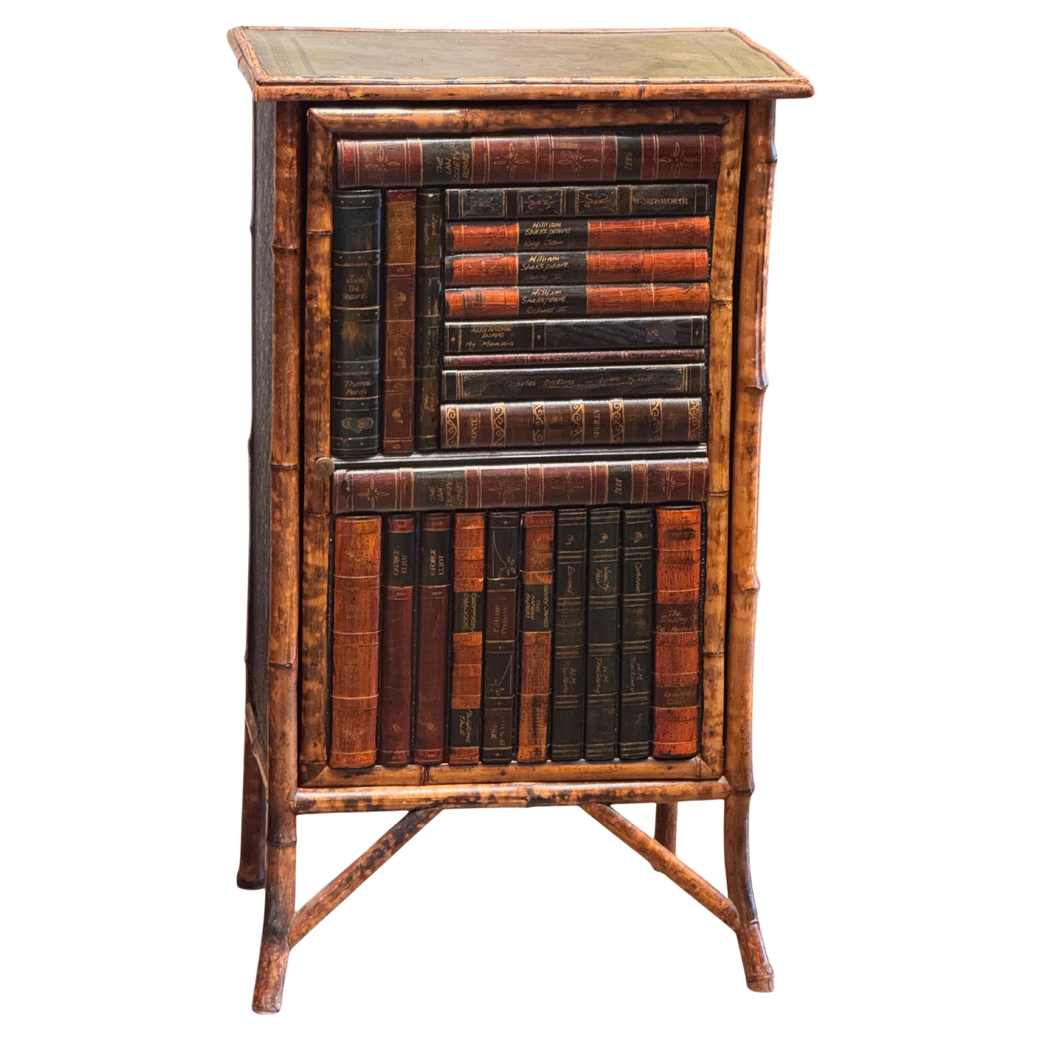 Bamboo Cabinet With Book-Front Door en vente