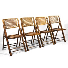 Bamboo & Cane Folding Side Chairs
