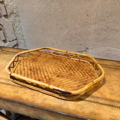 Bamboo Cane Serving Tray Hong Kong Mid-Century