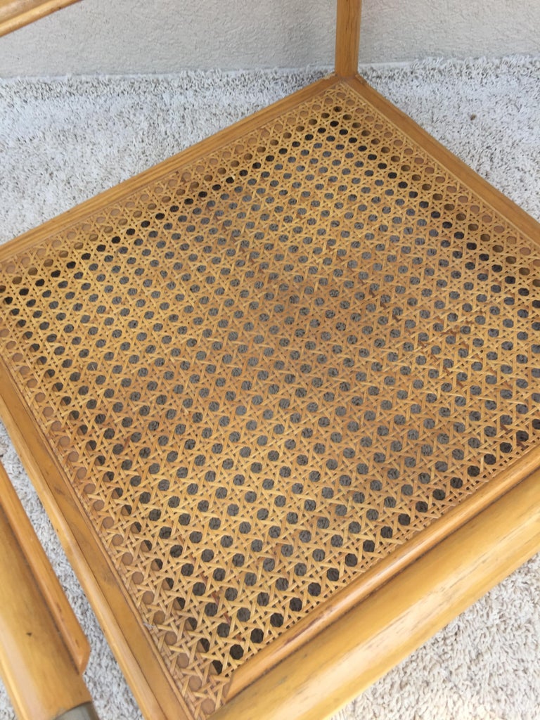 Bamboo Cane Shelf TwoTier, Glass Top Cocktail Table at 1stDibs