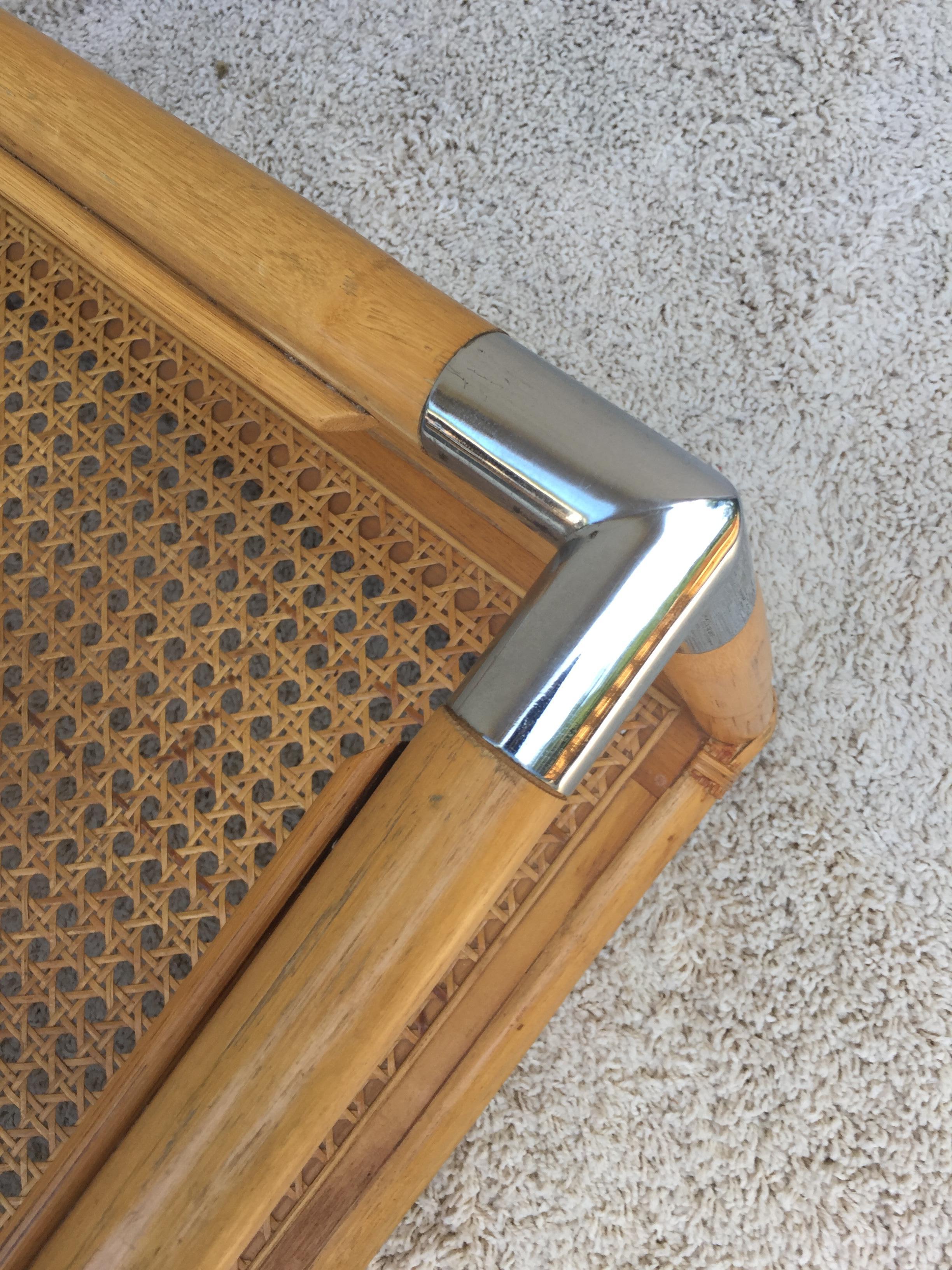 Bamboo Cane Shelf Two-Tier, Glass Top Cocktail Table 2