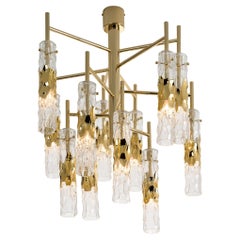 Bamboo ceiling lamp with transparent with golden decoration glasses