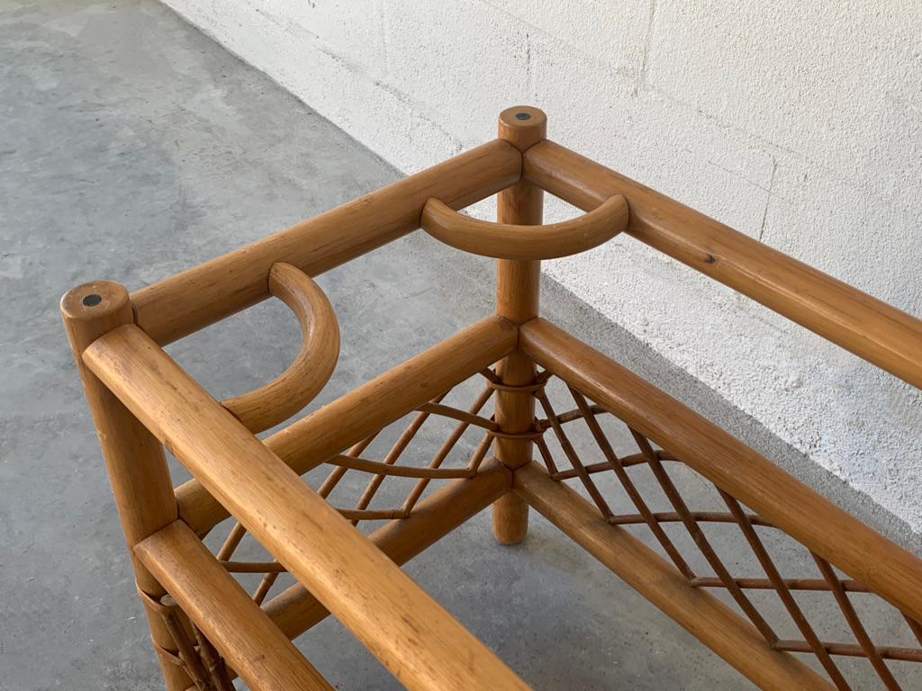 Mid-Century Modern Bamboo Center Table For Sale