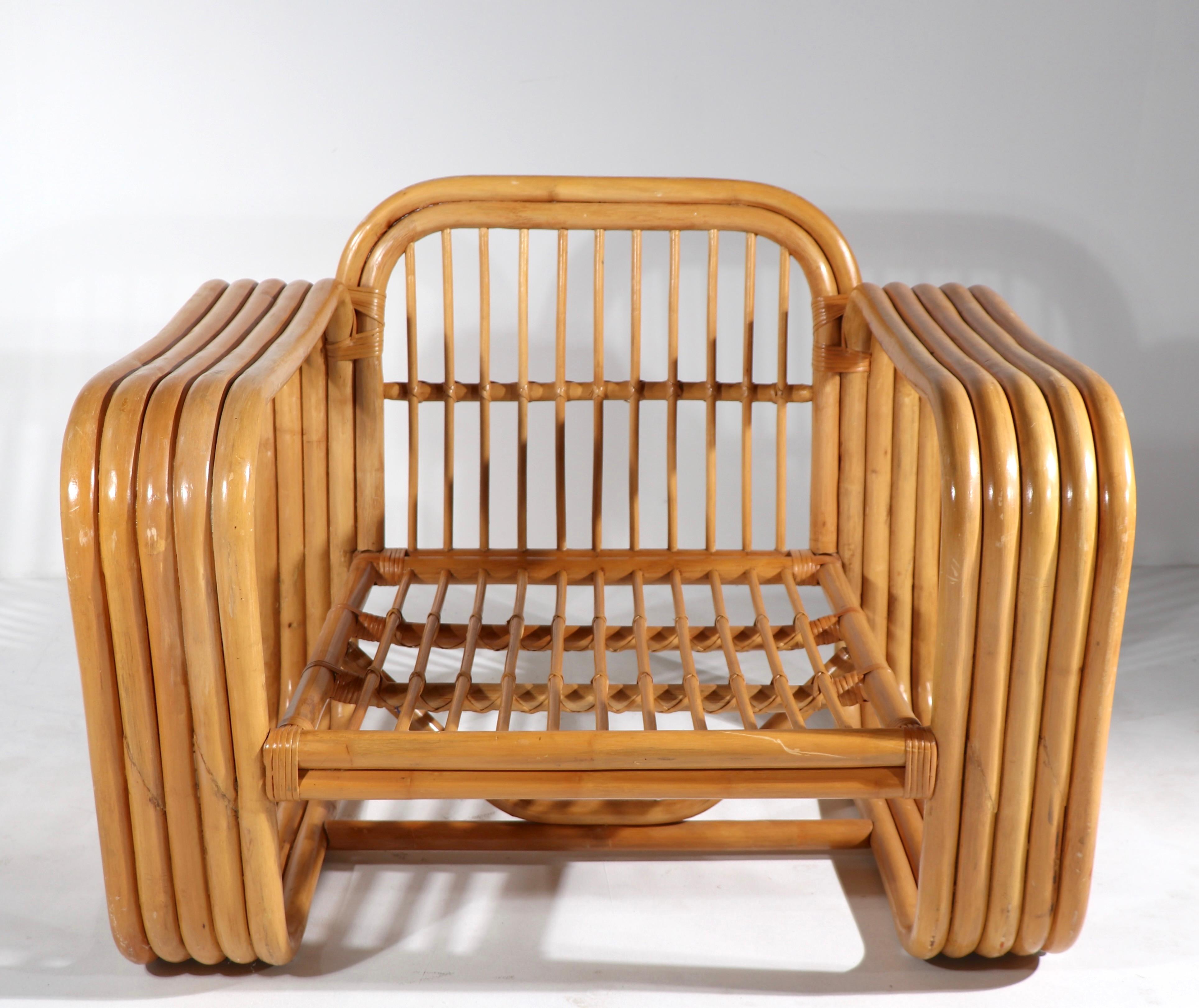 Mid-Century Modern Bamboo Chair after Frankl
