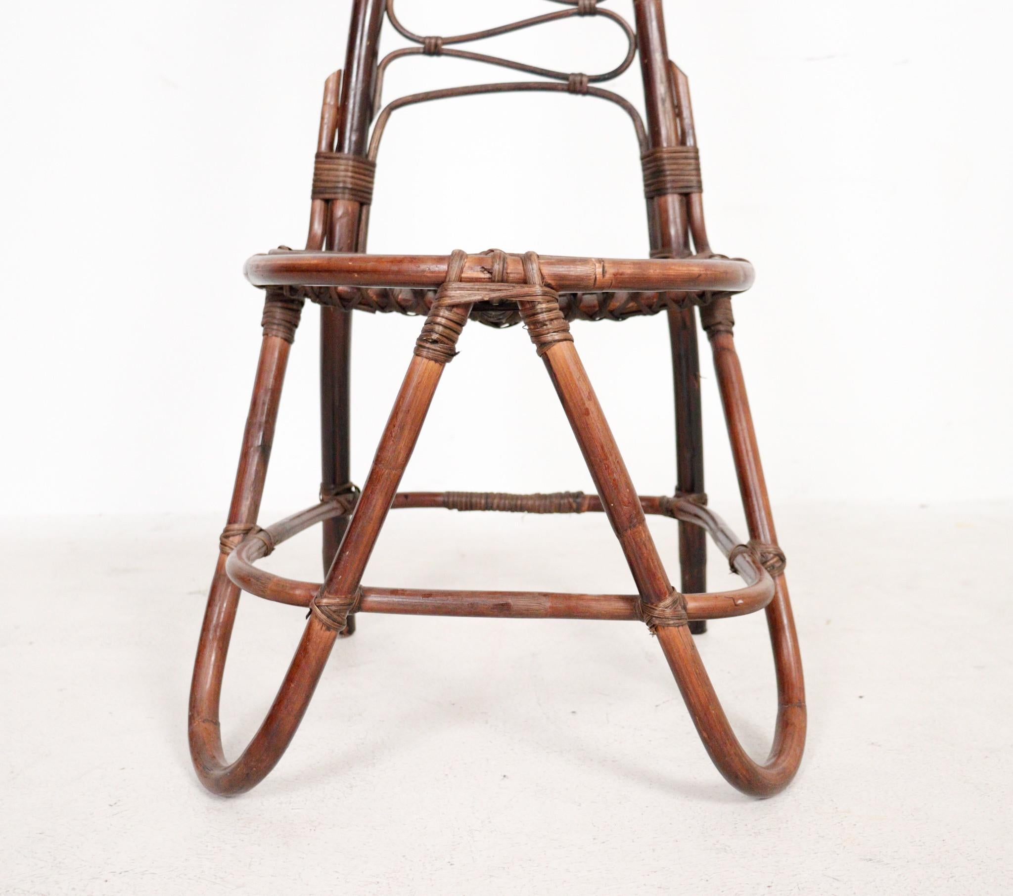 Chaise en bambou de Dirk Van Sliedrecht pour Rohe Noordwolde  Suède années 1960. Bon état - En vente à Paris, FR