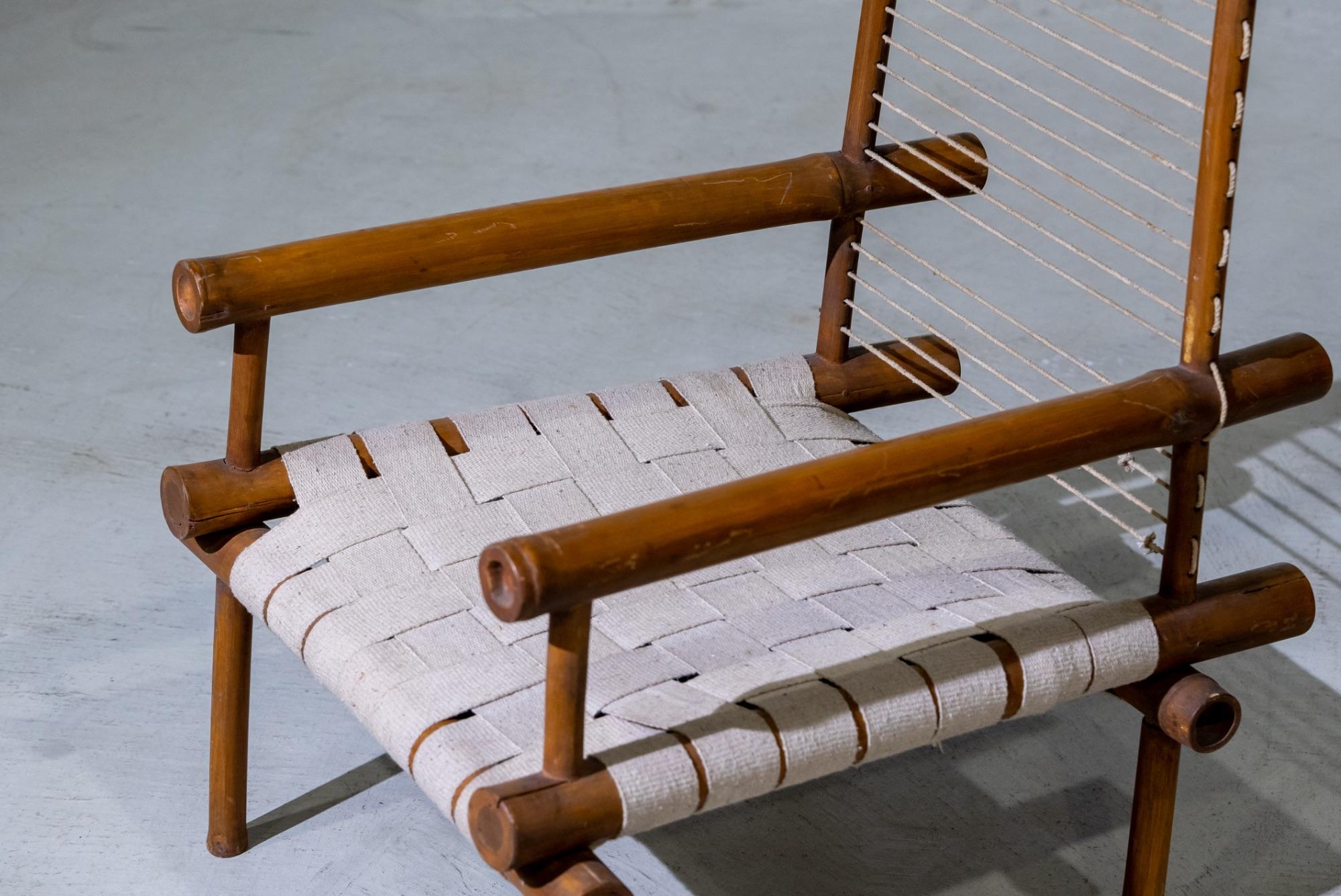 XX secolo Sedia in bambù di Pierre Jeanneret, 1953-54 ca. in vendita