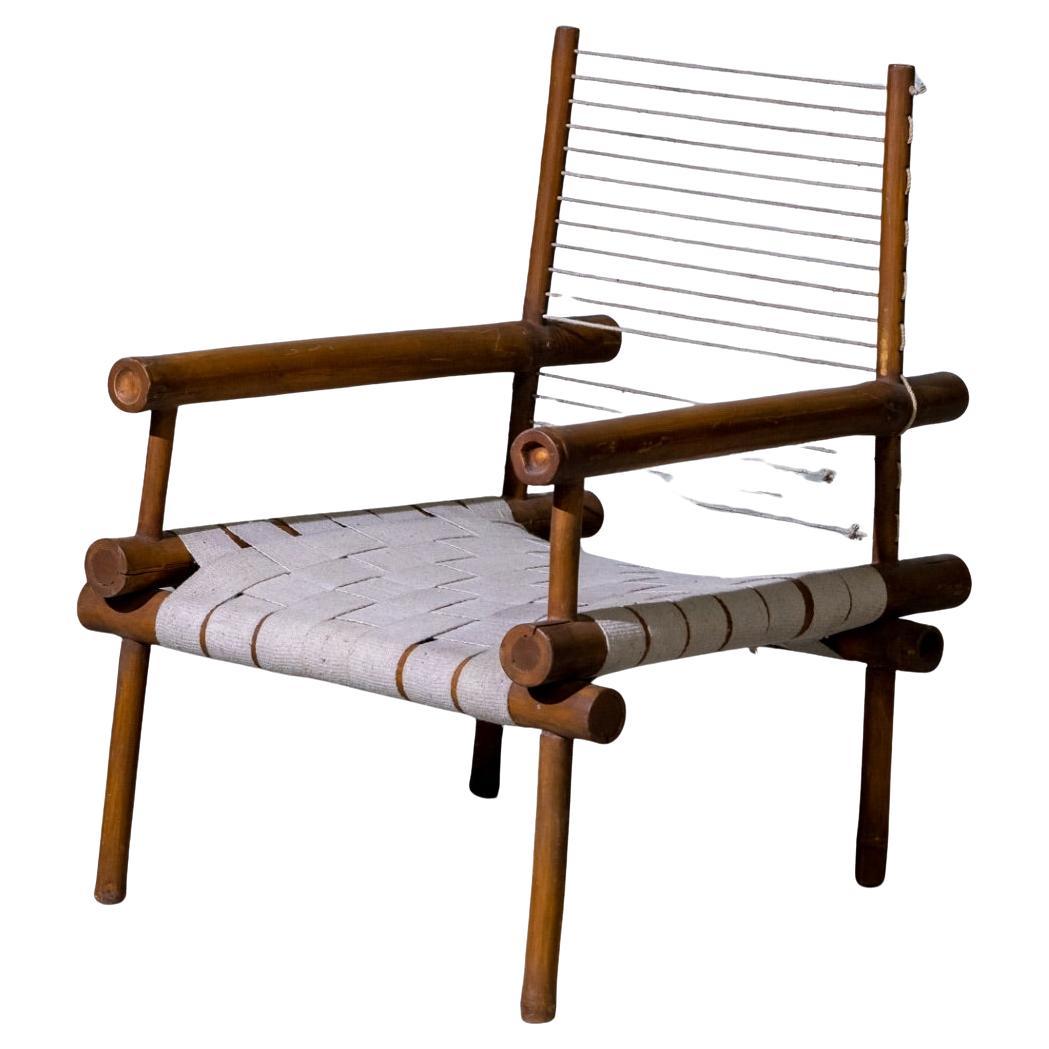 Sedia in bambù di Pierre Jeanneret, 1953-54 ca. in vendita