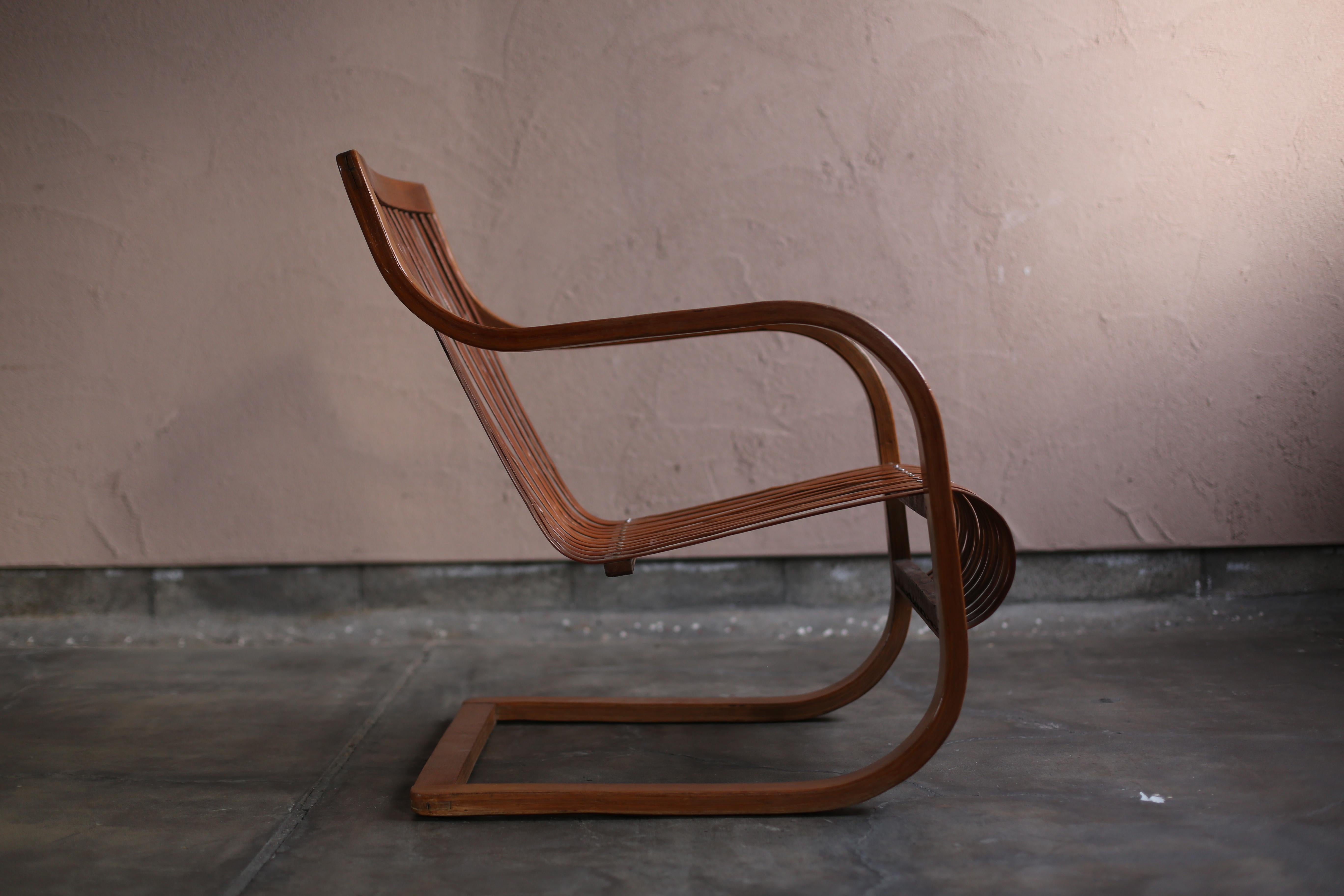 Bamboo Chair by Ubunji Kidokoro In Good Condition For Sale In Sammu-shi, Chiba