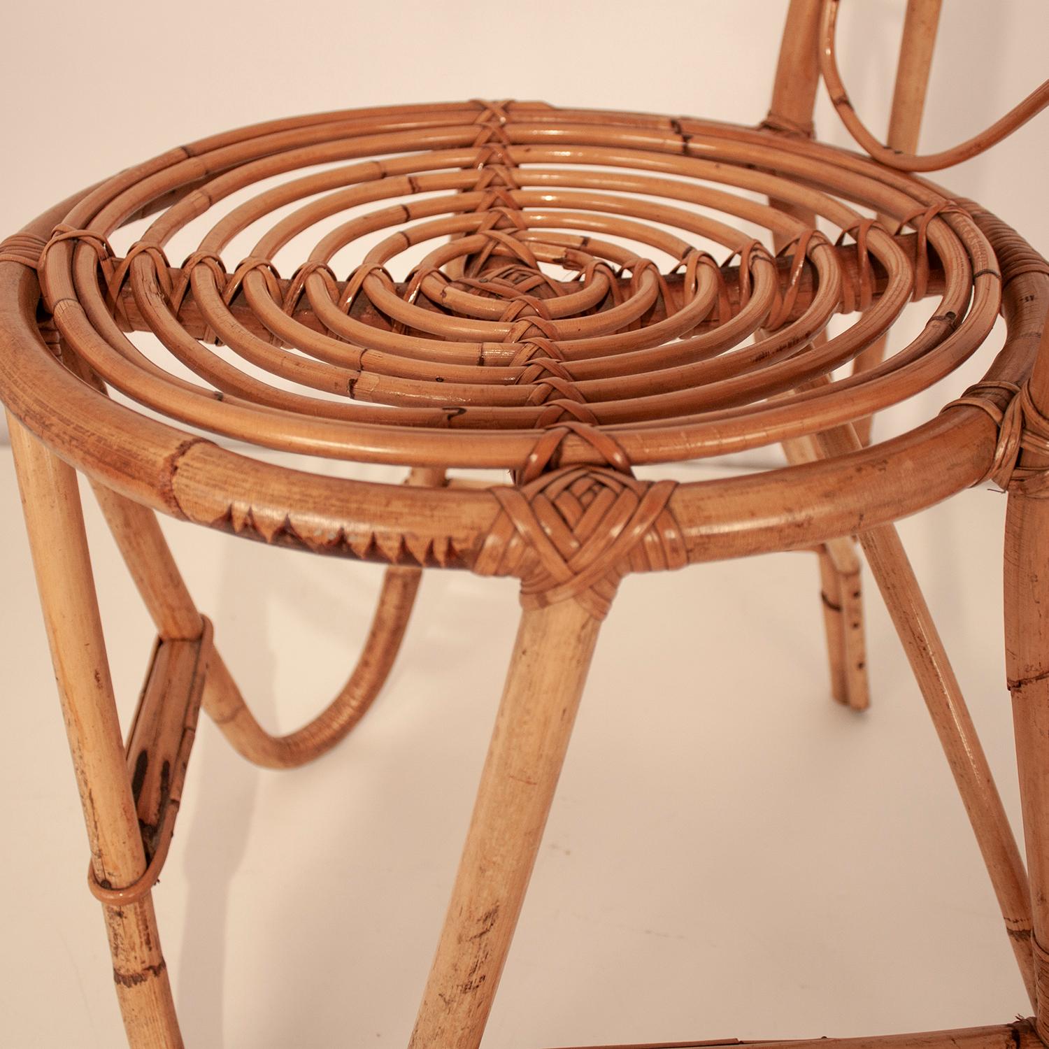 Mid-20th Century Bamboo Chair, Spain, 1960s