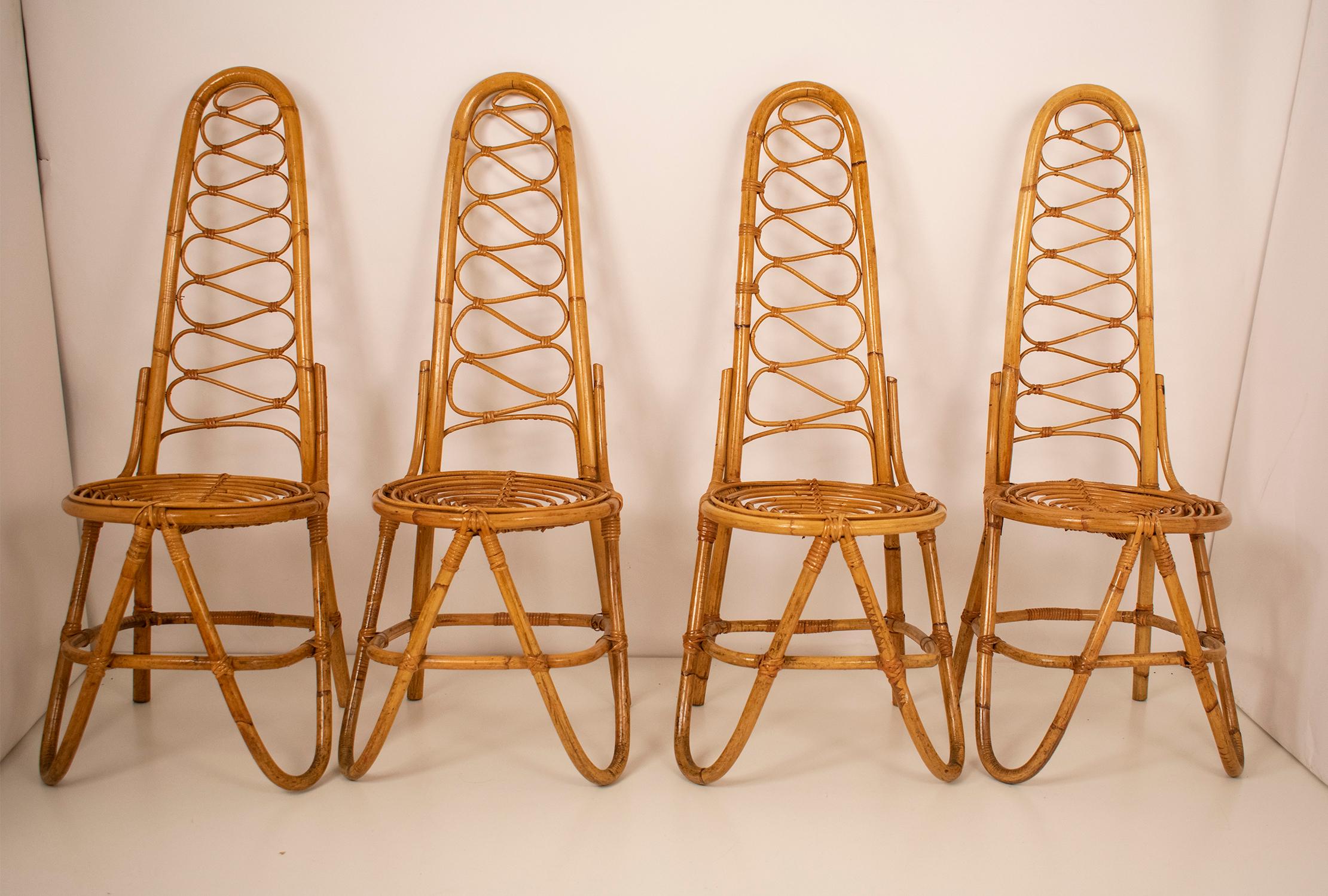 Mid-Century Modern Bamboo Chairs by Dirk Van Sliedrecht for Rohe Noordwolde, 1950