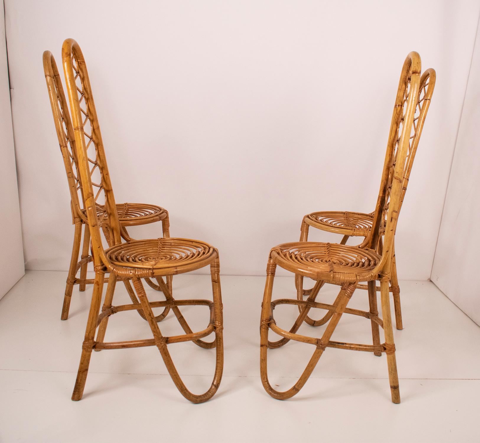 Dutch Bamboo Chairs by Dirk Van Sliedrecht for Rohe Noordwolde, 1950
