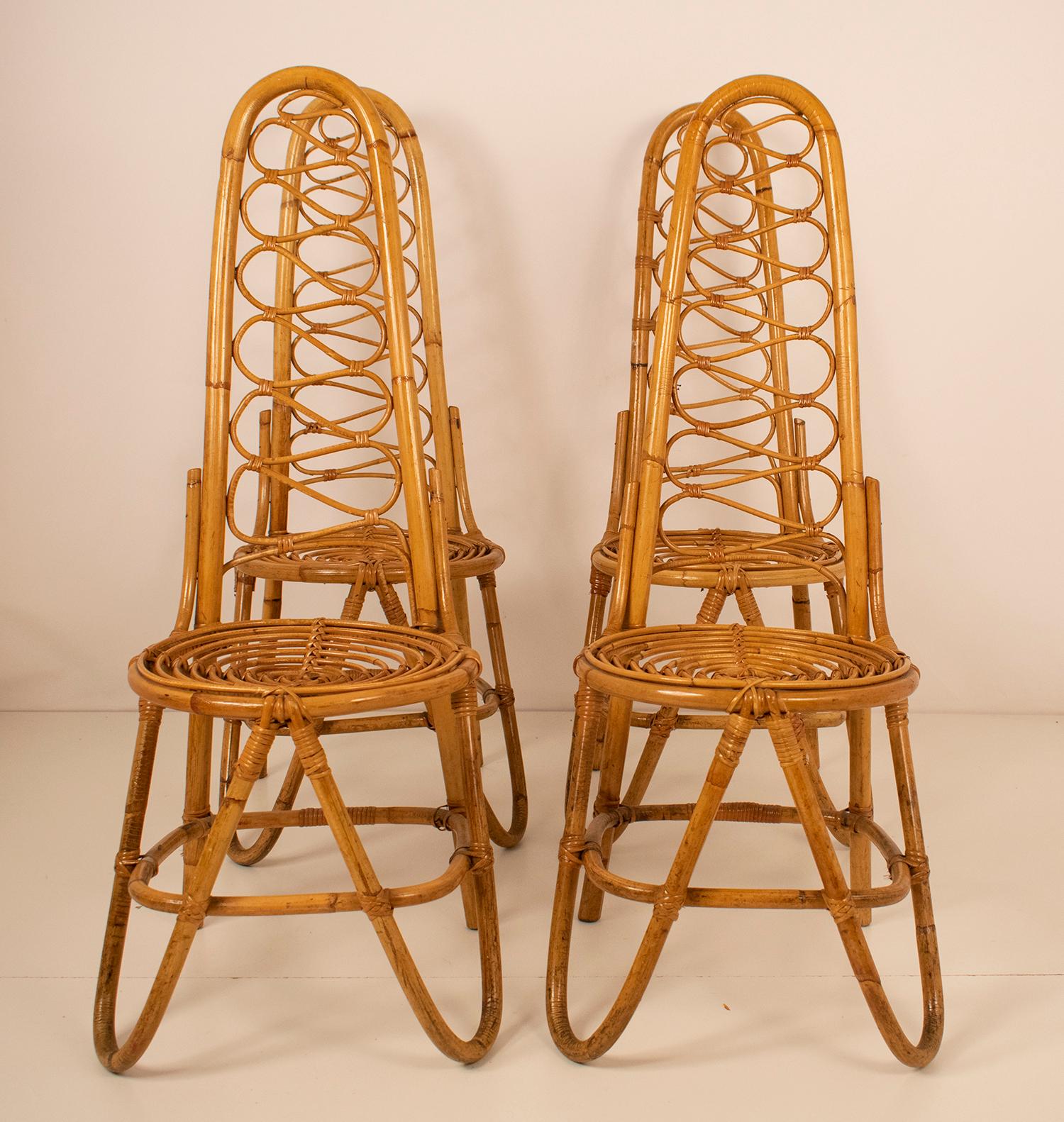 Bamboo Chairs by Dirk Van Sliedrecht for Rohe Noordwolde, 1950 In Good Condition In Barcelona, Cataluna