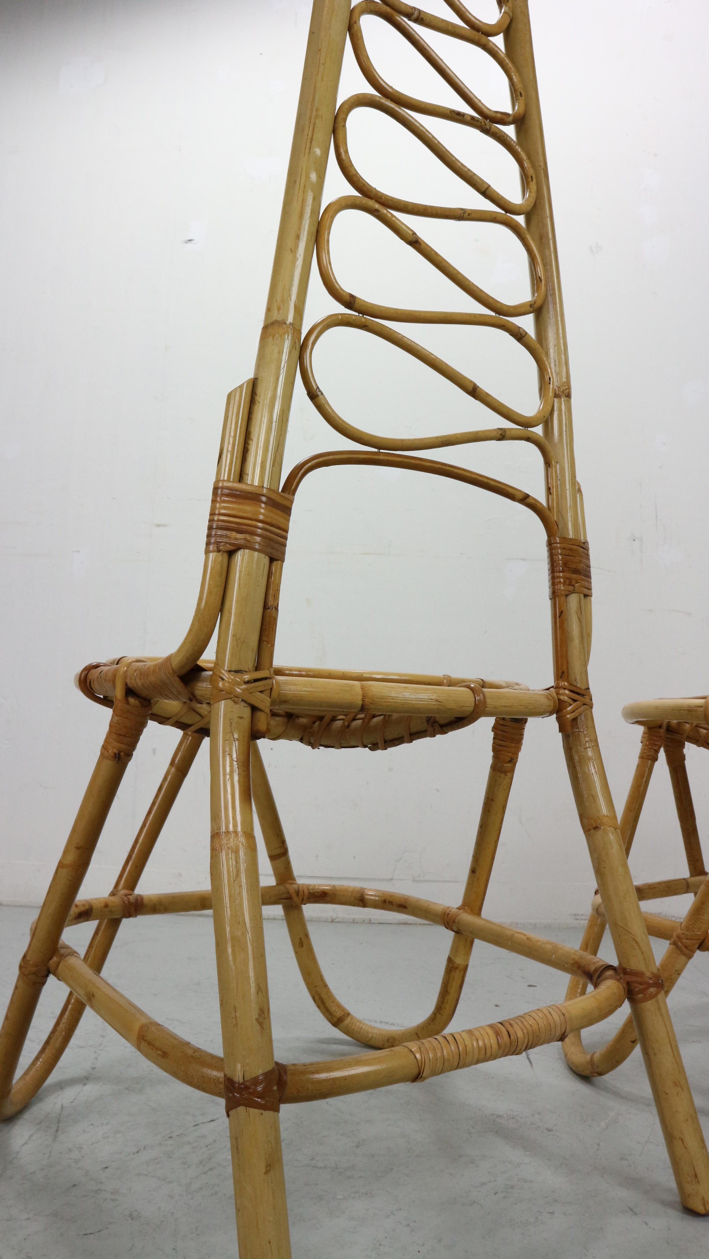 Sillas de bambú de Dirk Van Sliedrecht para Rohe Noordwolde, 1960 en venta 6