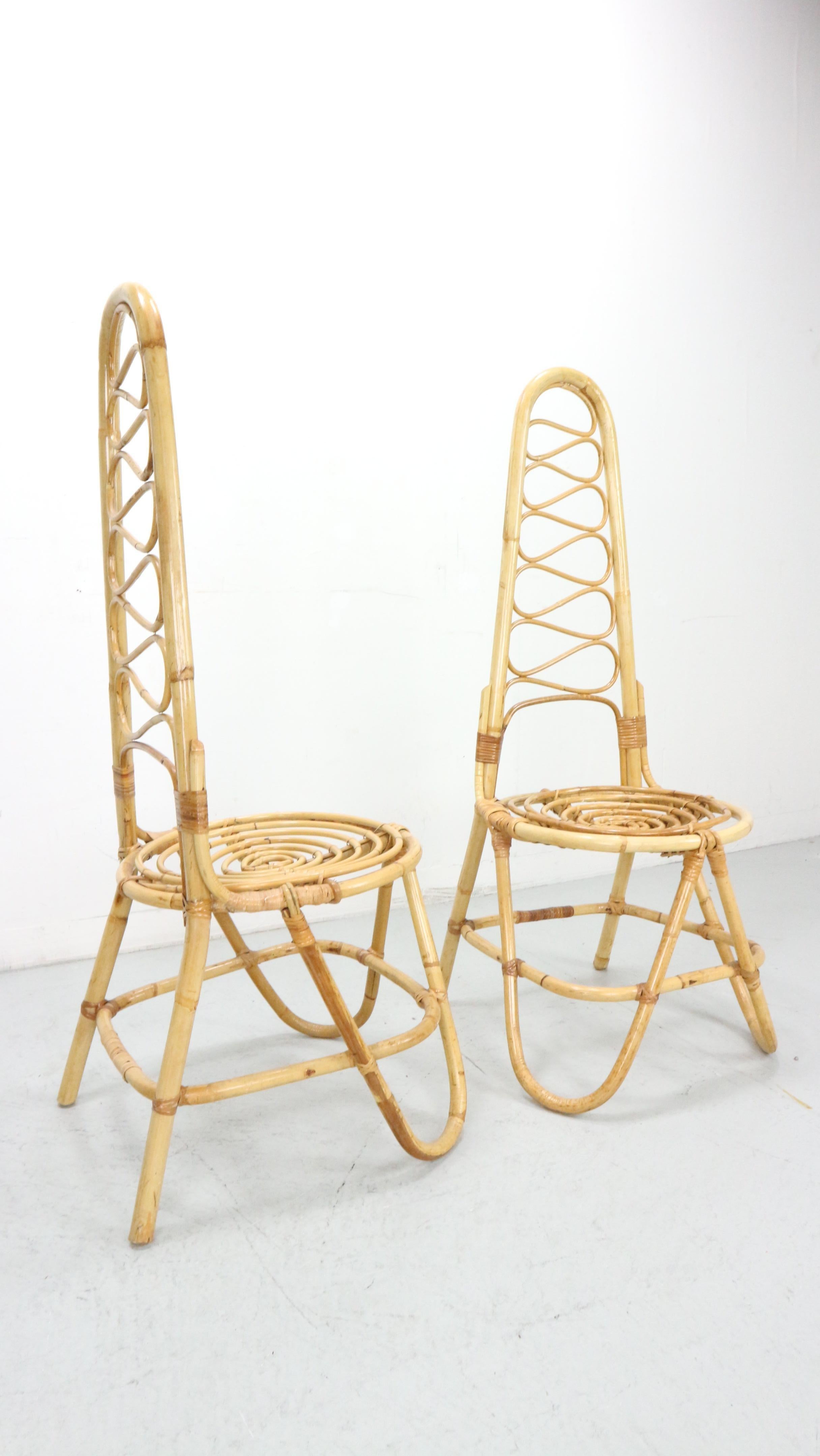 Sillas de bambú de Dirk Van Sliedrecht para Rohe Noordwolde, 1960 en Bueno estado para la venta en The Hague, NL