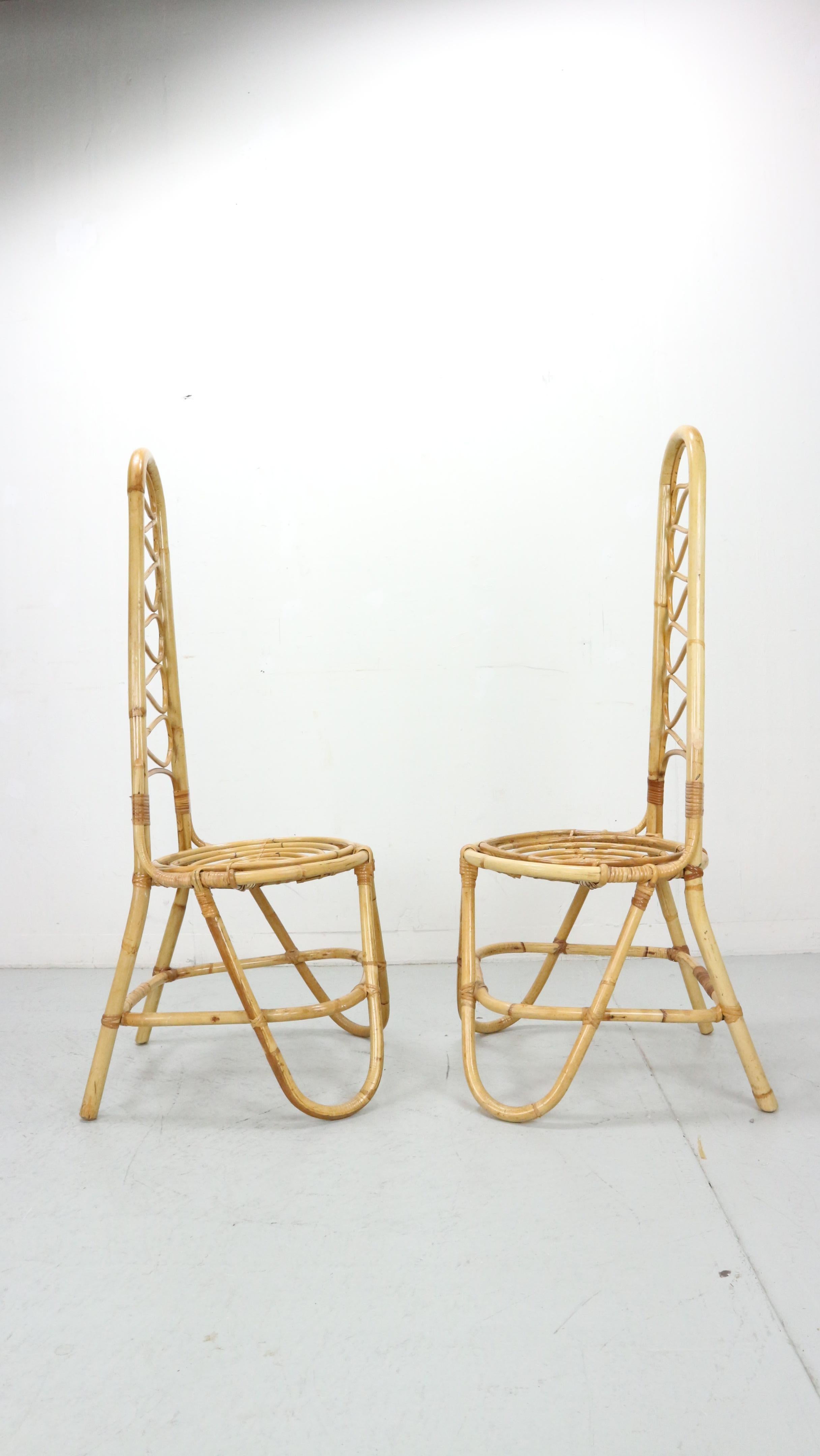 20ième siècle Chaises en bambou de Dirk Van Sliedrecht pour Rohe Noordwolde, 1960 en vente