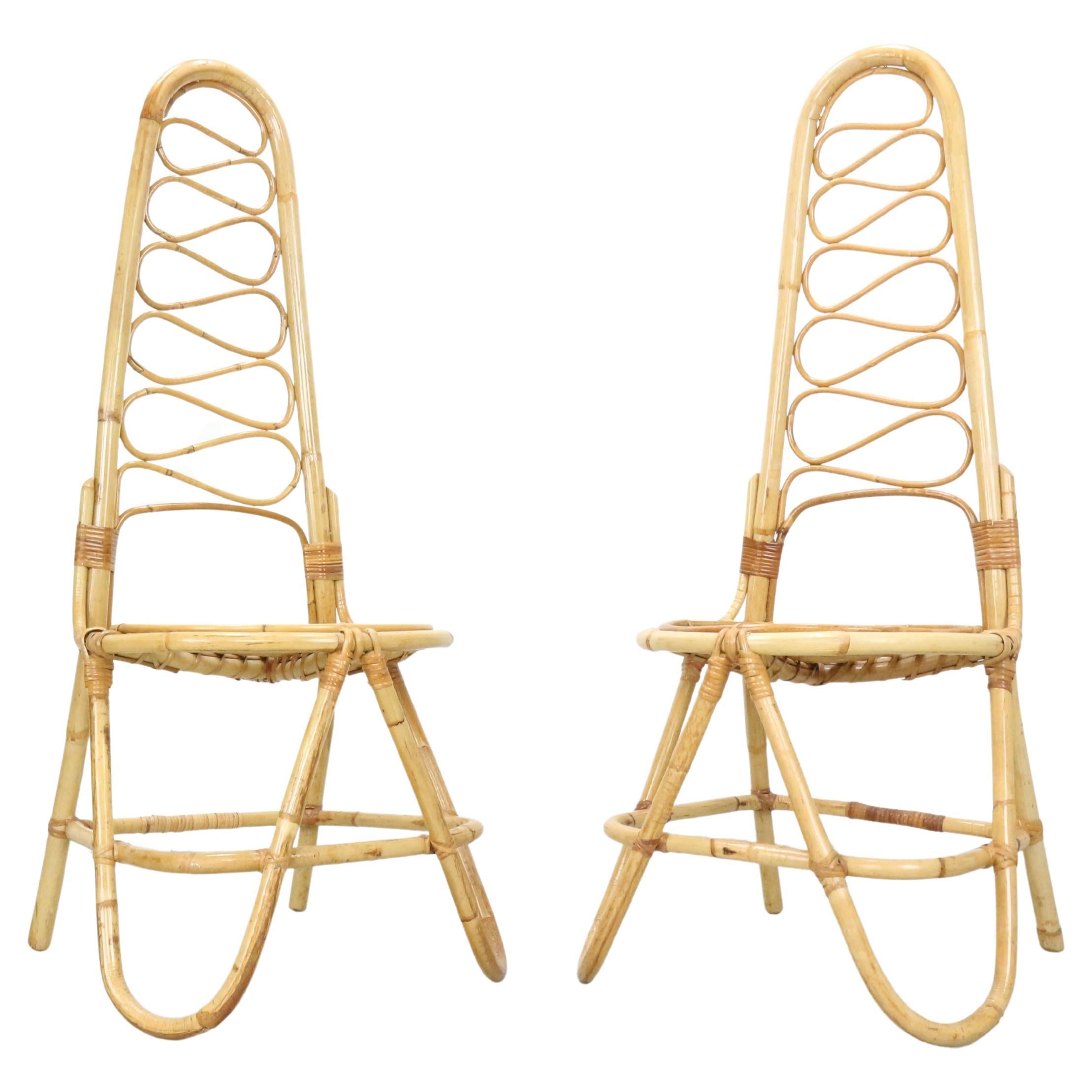 Sillas de bambú de Dirk Van Sliedrecht para Rohe Noordwolde, 1960 en venta