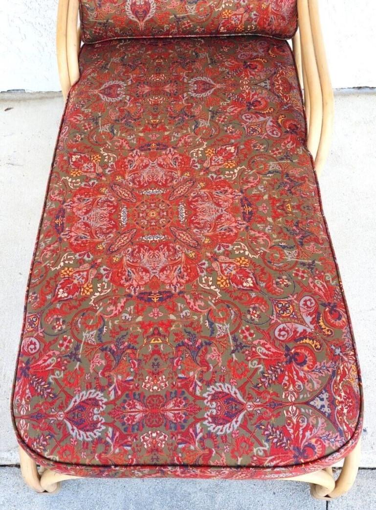Bamboo Chaise Lounge Rattan by BROWN JORDAN In Good Condition In Lake Worth, FL