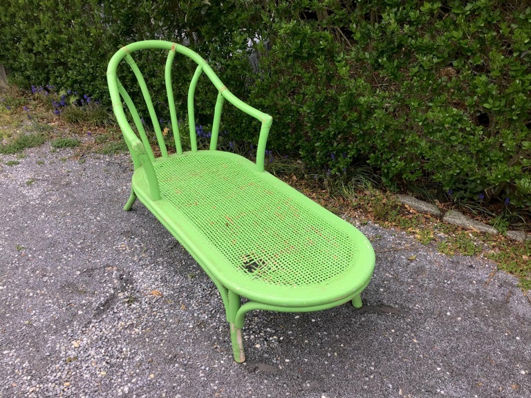 Bamboo Chaise Lounge Rattan Lounge Chair Shabby Chic For Sale at