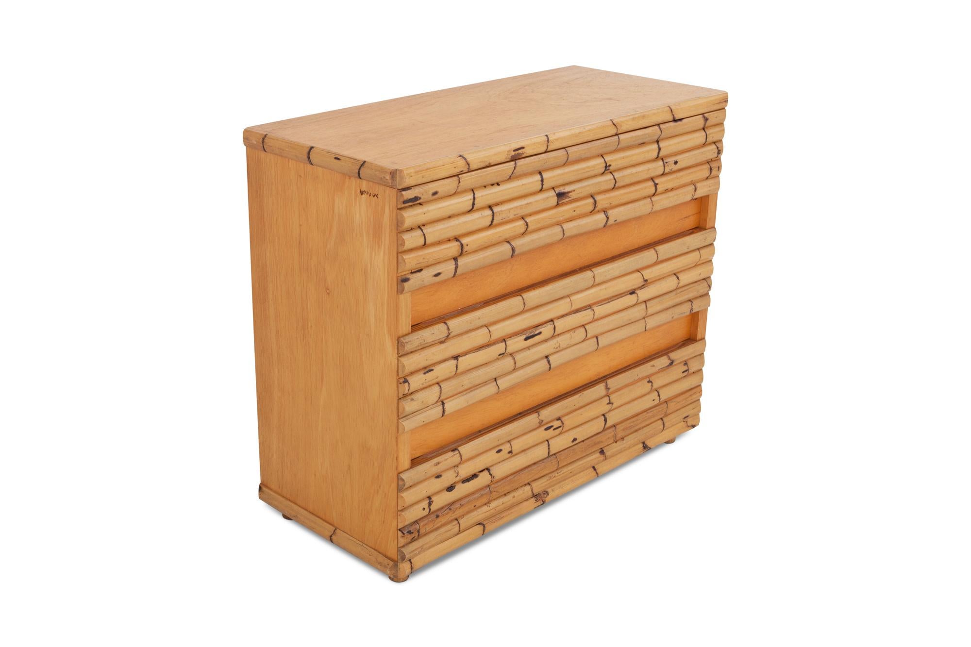Late 20th Century Bamboo Chest of Drawer by Raffaello Biagetti in 1971 Arundine collection