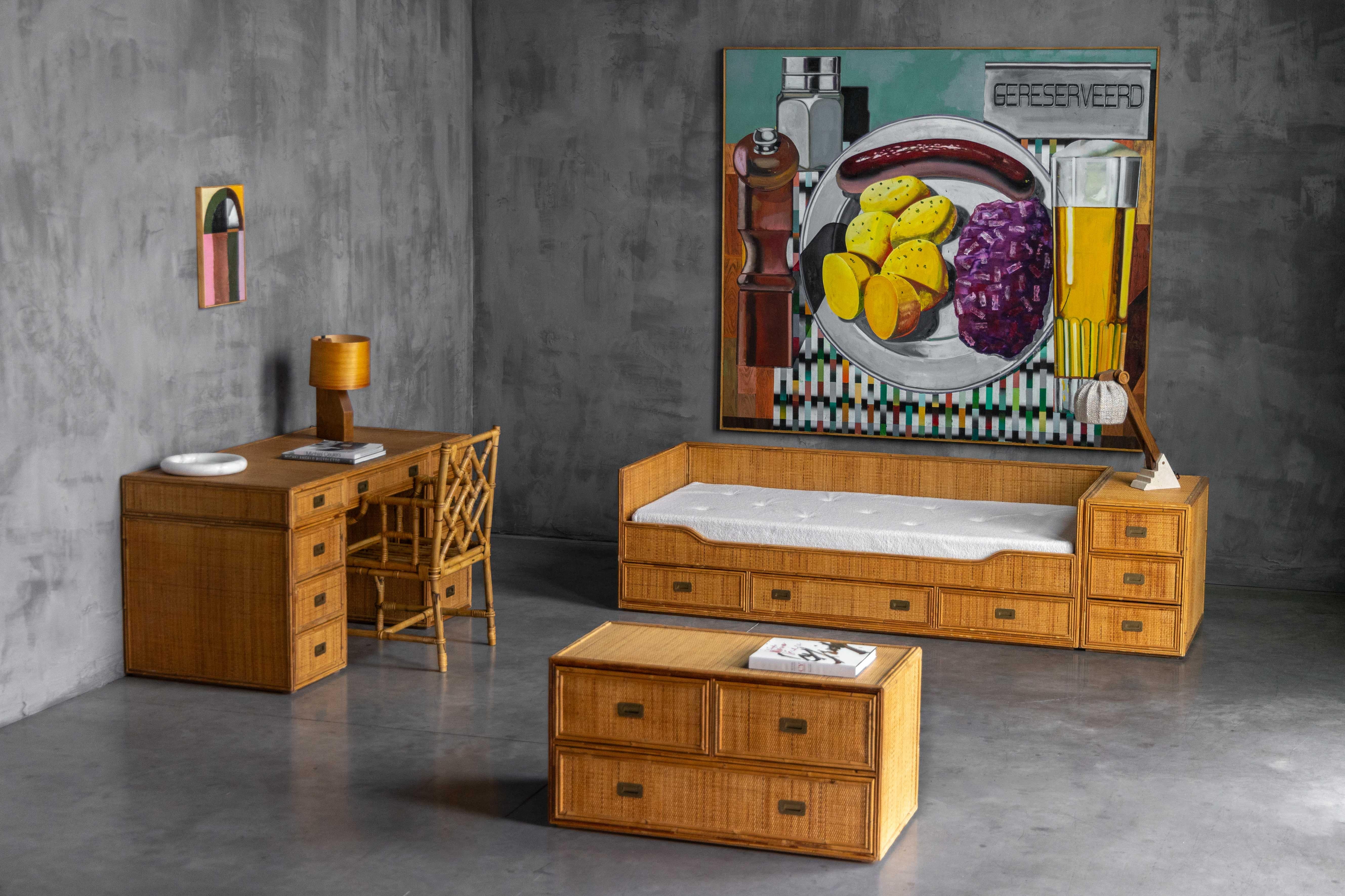 Bamboo Chest of Drawers by Vivai del Sud, Italy, 1970s For Sale 1