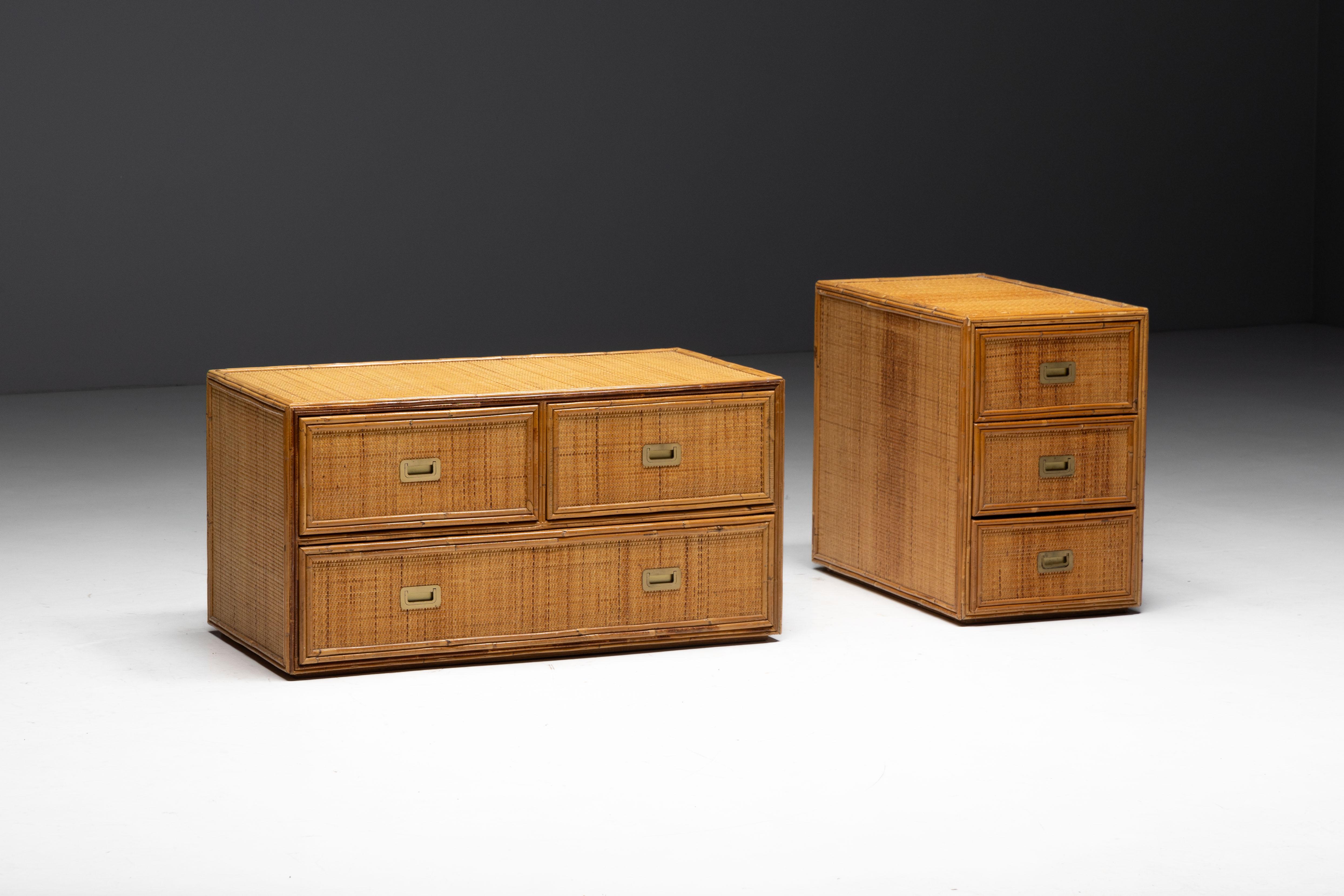Bamboo Chest of Drawers by Vivai del Sud, Italy, 1970s For Sale 3