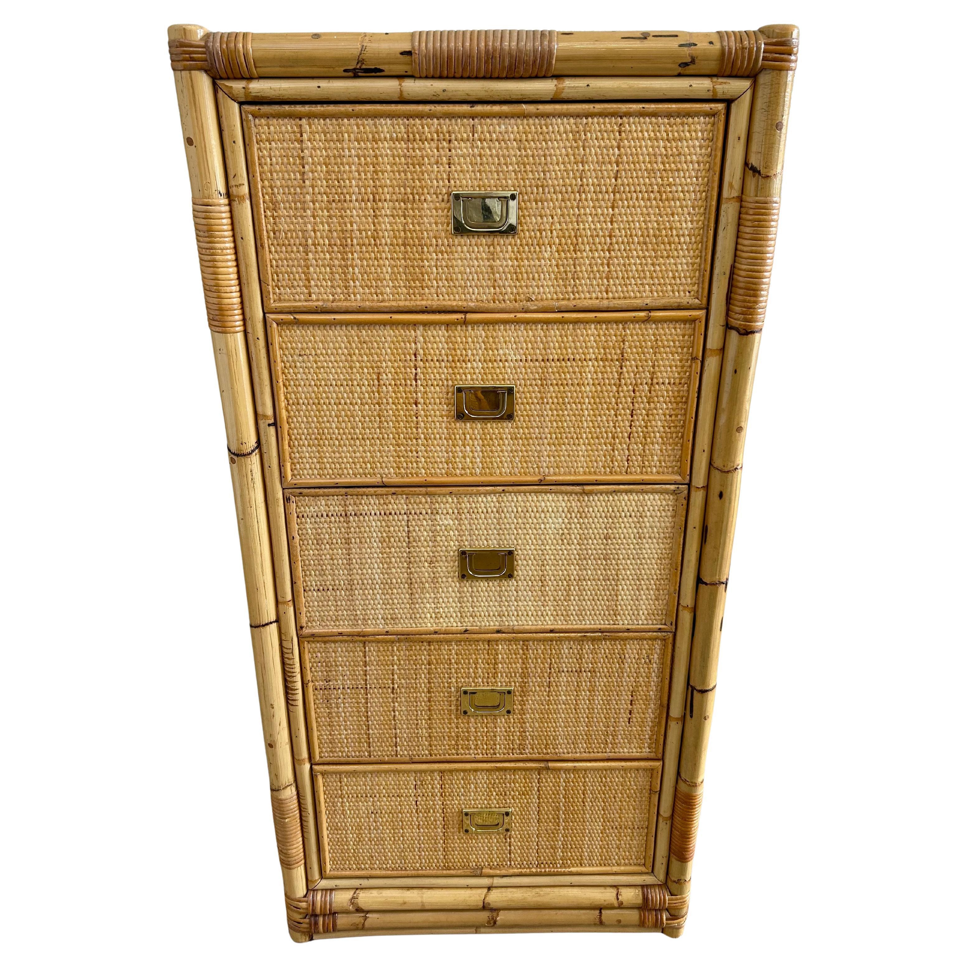Commode en bambou, Italie, milieu du siècle, dans le style de Dal Vera, Bo