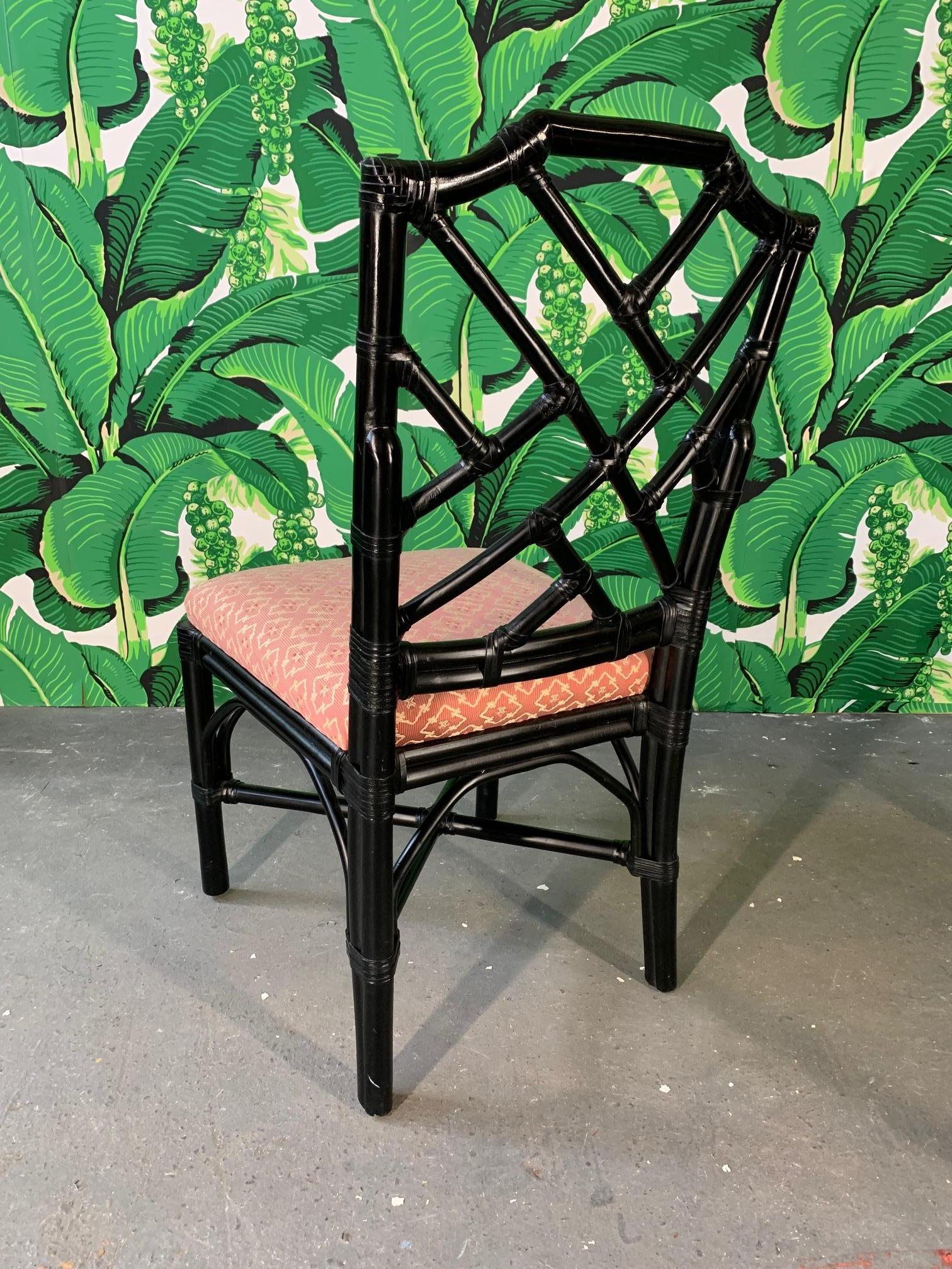 American Bamboo Chinoiserie Style Dining Chairs by Palecek, Set of 6