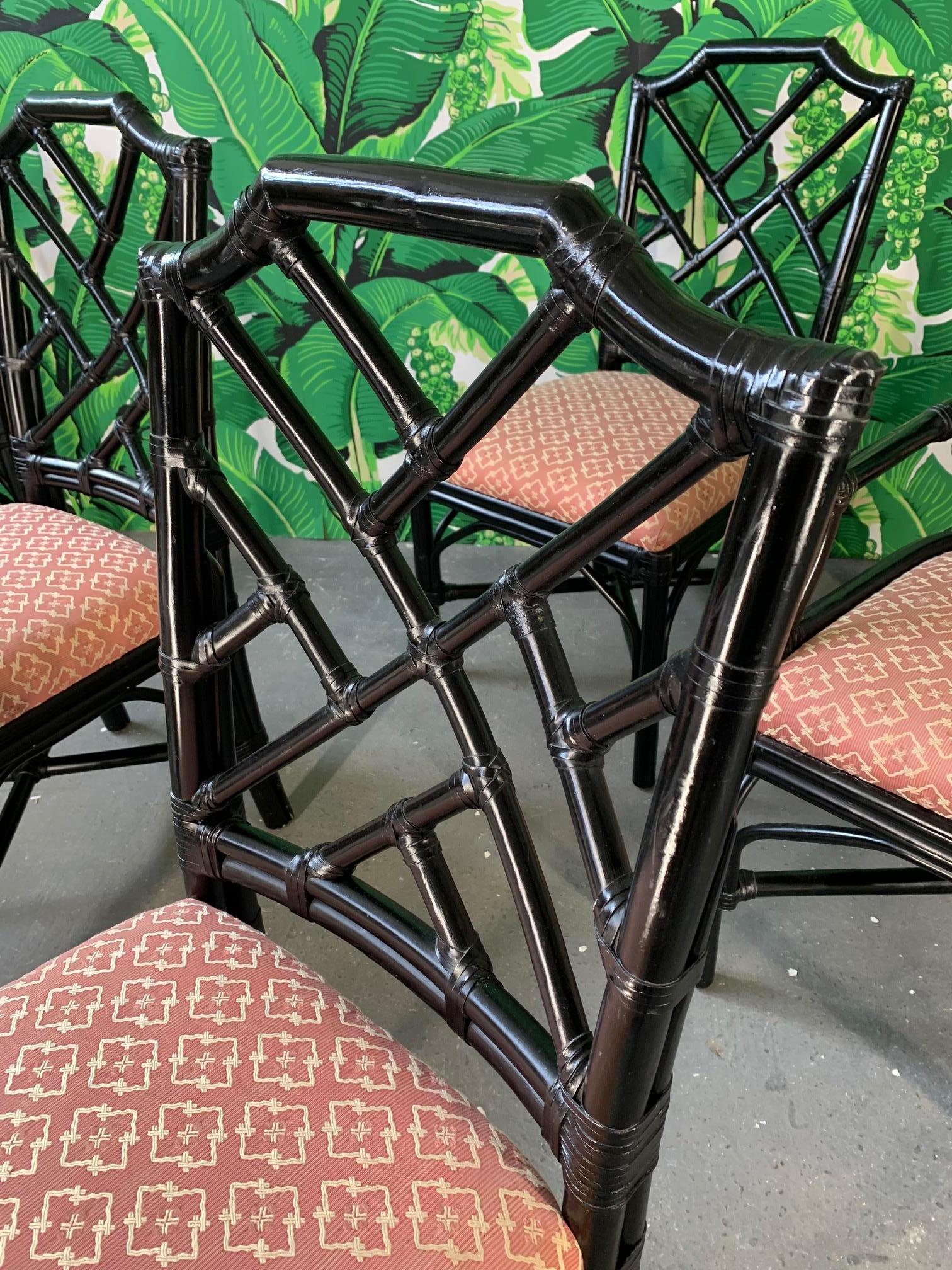 Late 20th Century Bamboo Chinoiserie Style Dining Chairs by Palecek, Set of 6