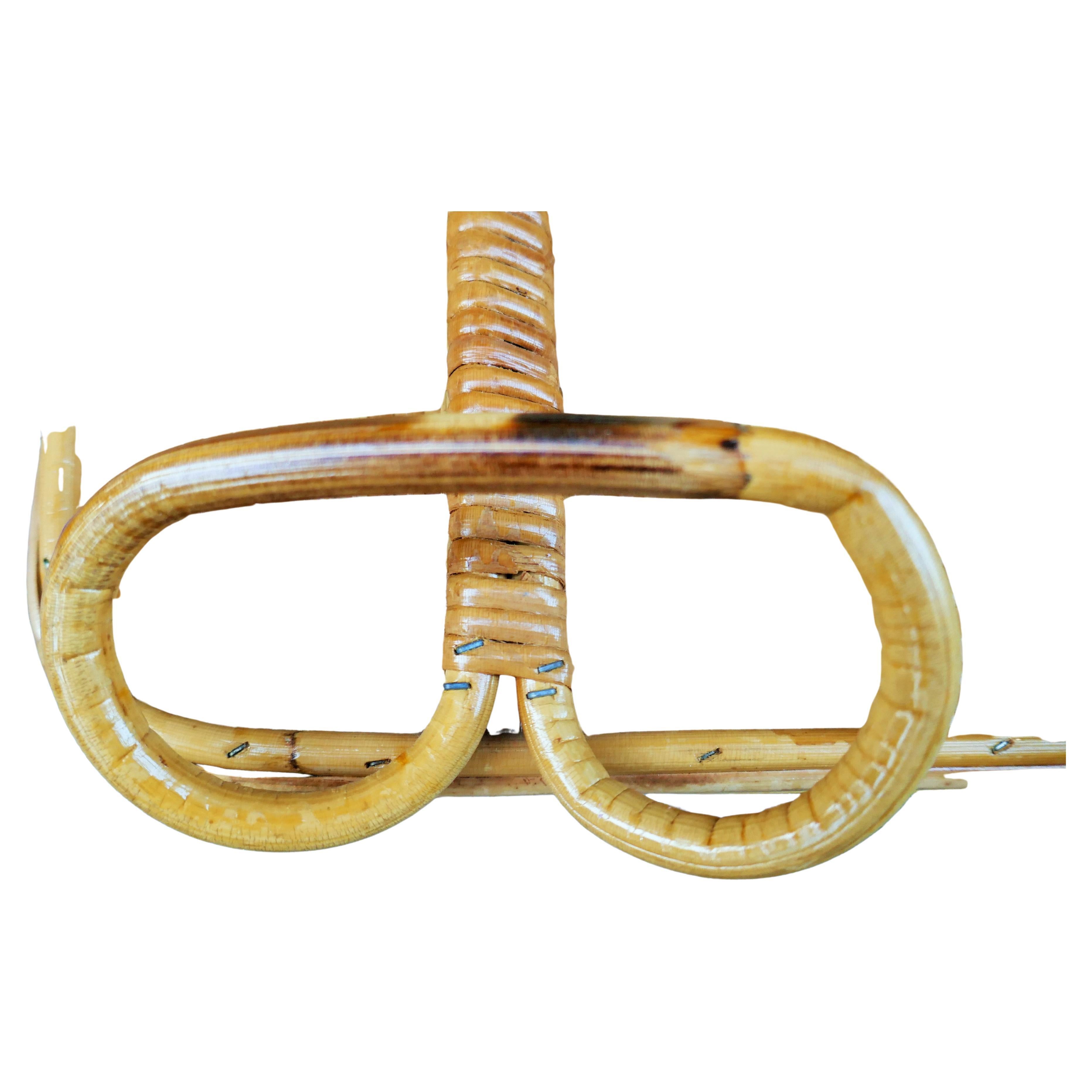 Bamboo coat rack in the style of Vera Vivai del Sud. In Good Condition For Sale In Lugo, IT