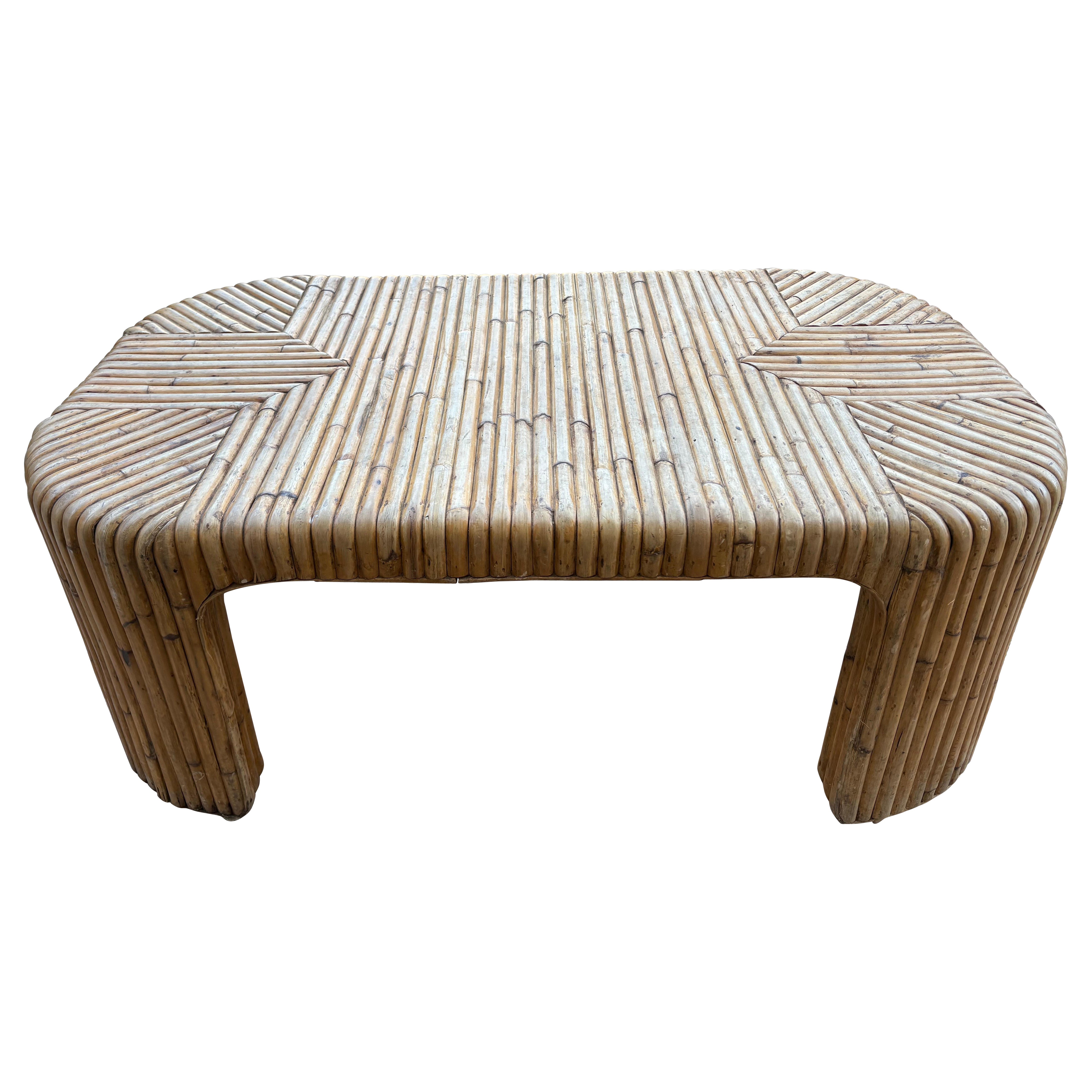 Mid-Century Bamboo Cocktail Table