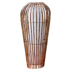 Bamboo Cocoon Floor Lamp, France, 1950