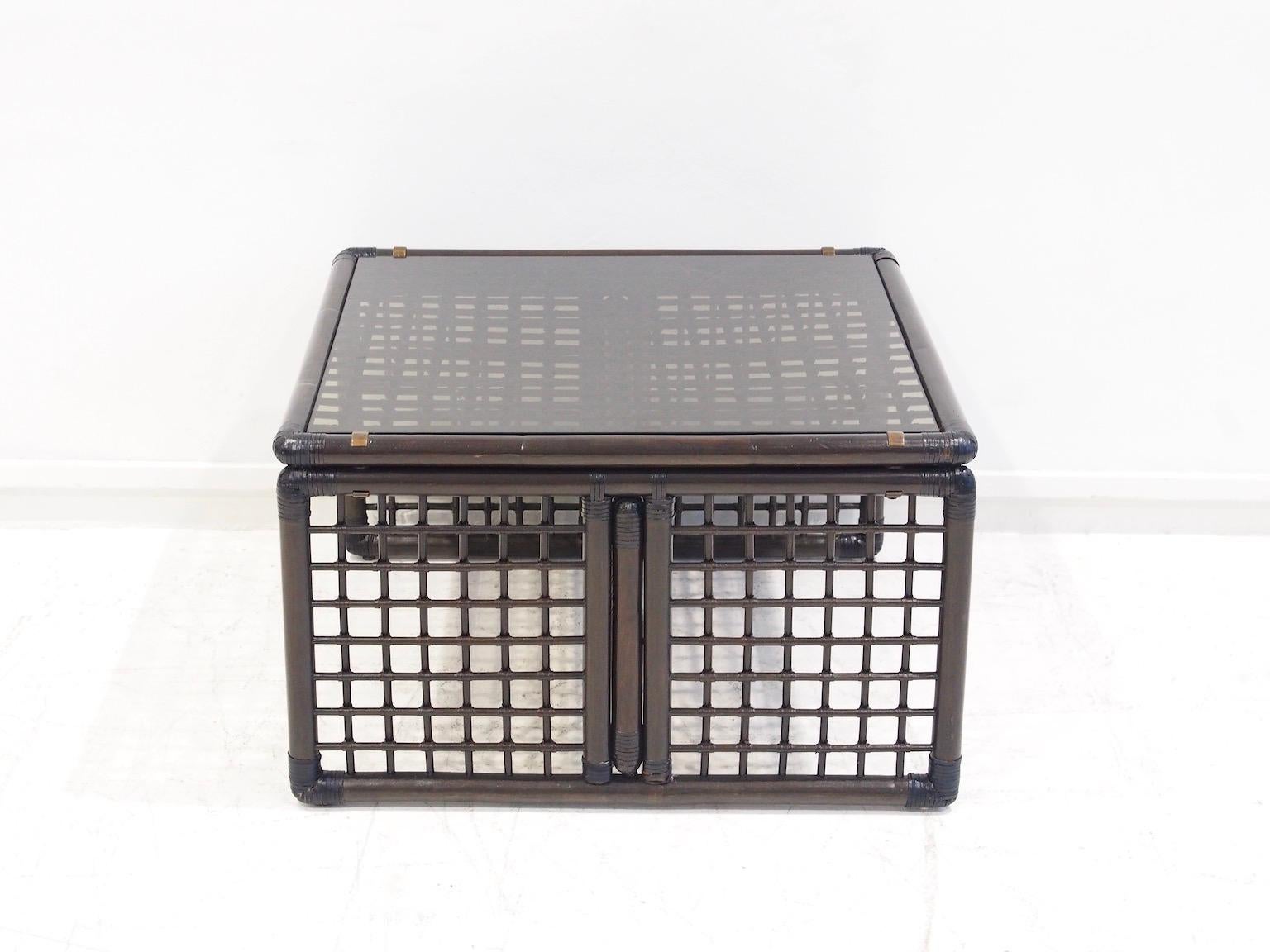 Mid-Century Modern Bamboo Coffee Table Basilian by Afra and Tobia Scarpa For Sale