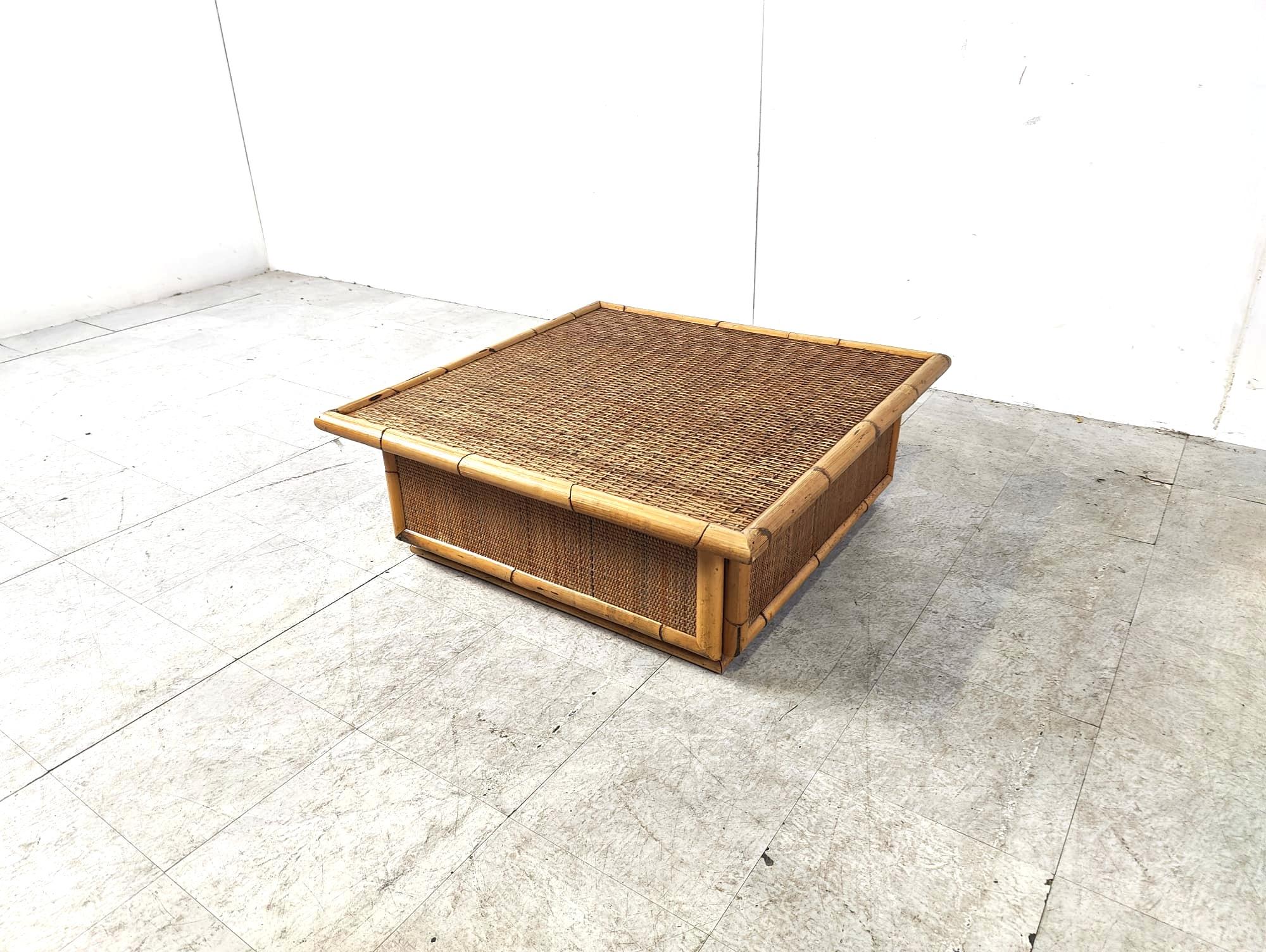 Italian Bamboo coffee table by Dal Vera, 1960 For Sale