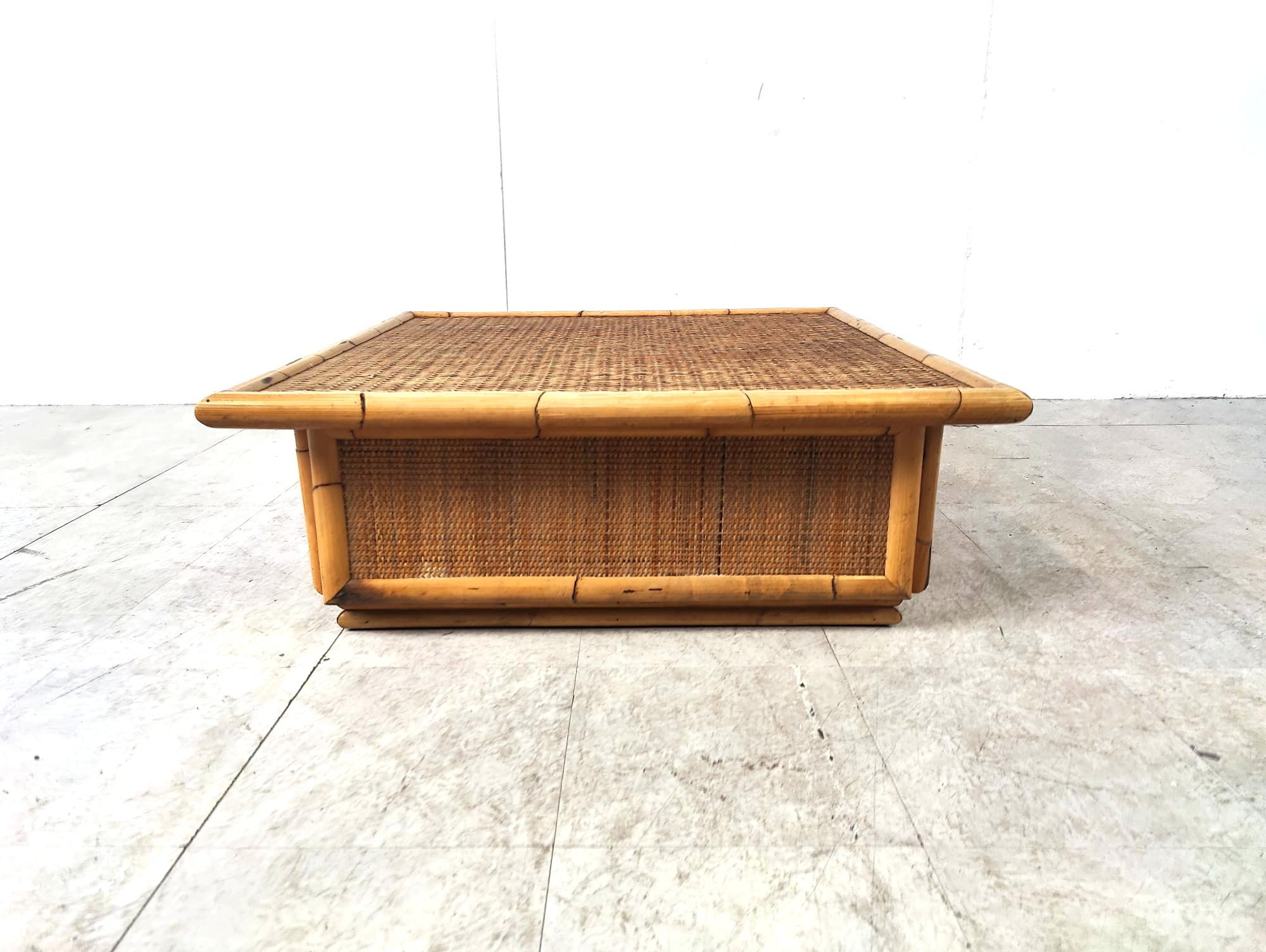 Bamboo coffee table by Dal Vera, 1960 For Sale 3